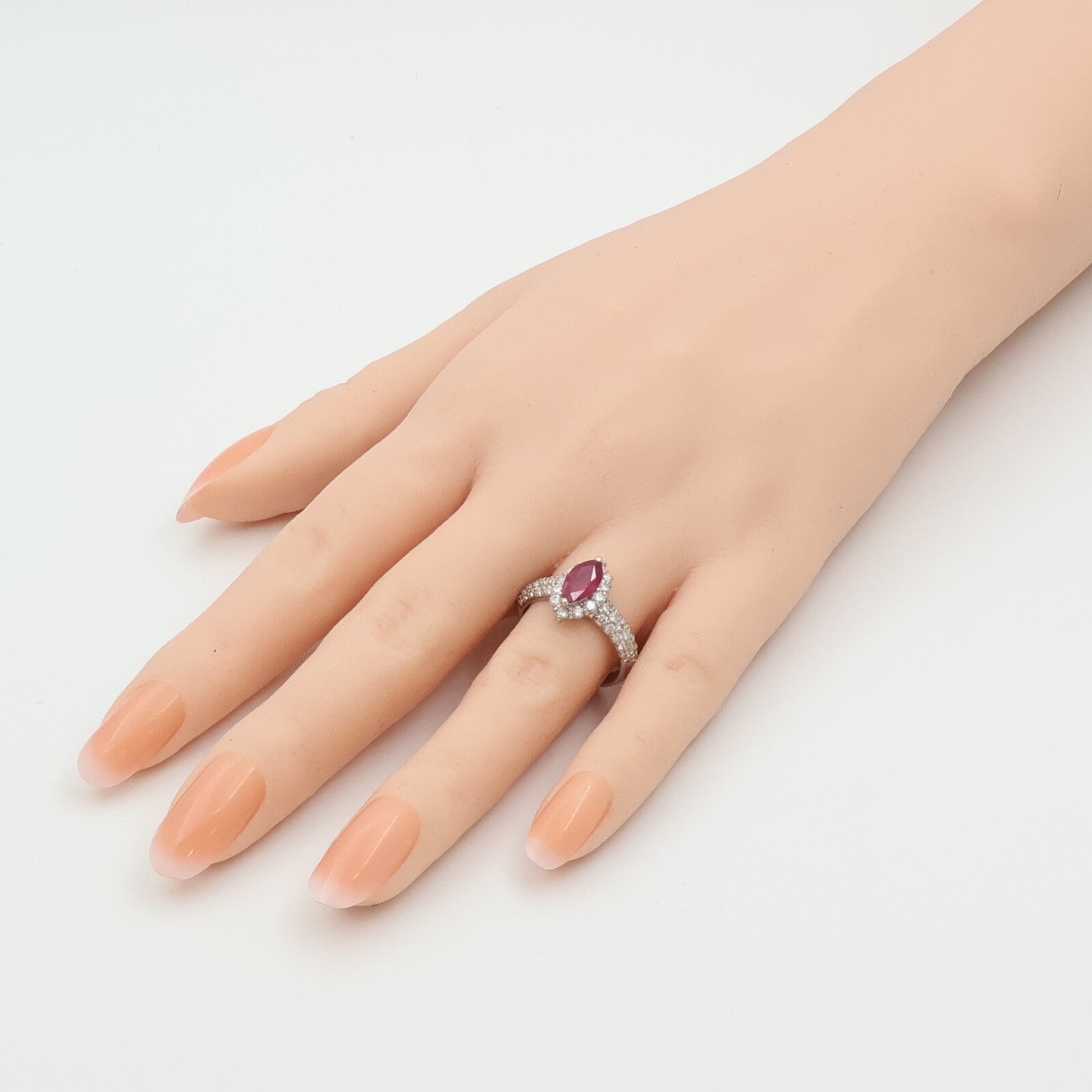 JEWELRY PT900鉑金/紅寶石Ruby鑽石戒指