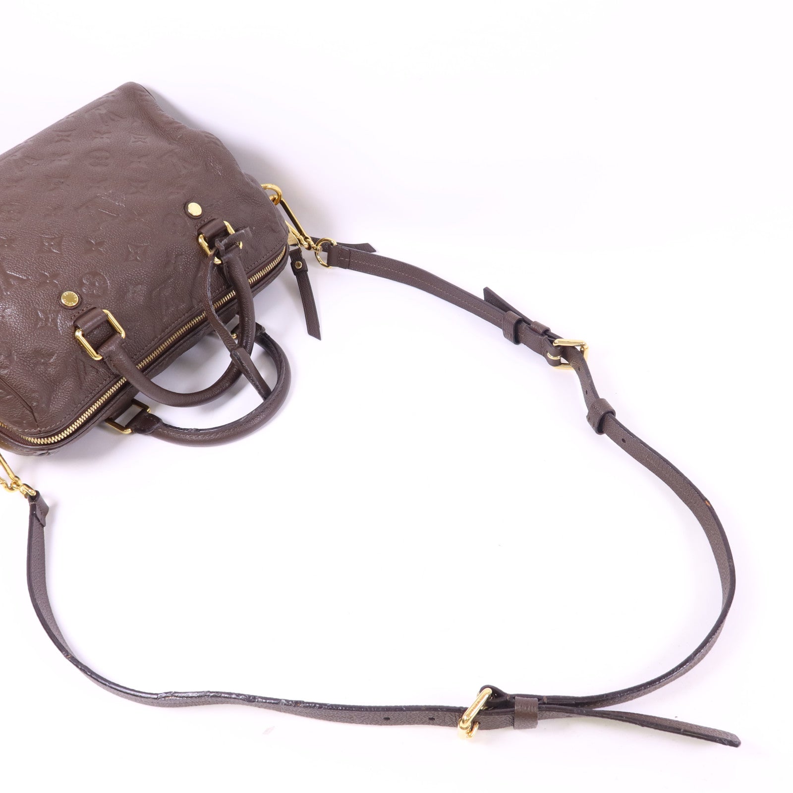 LOUIS VUITTON Monogram Empreinte Speedy 25 Bandouliere金扣手挽肩背兩用袋