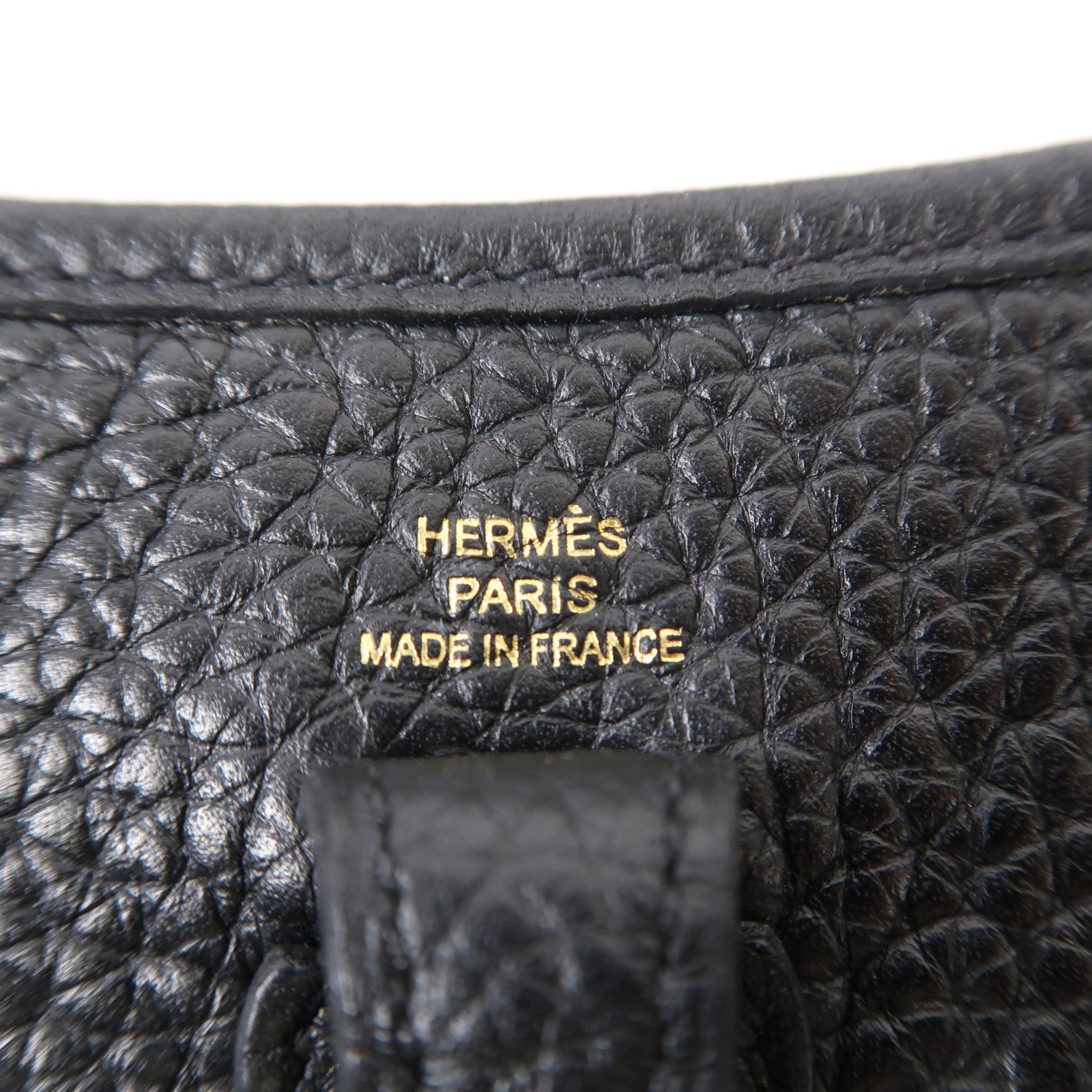 HERMES Clemence皮革Evelyne TPM金扣肩背袋89/Noir