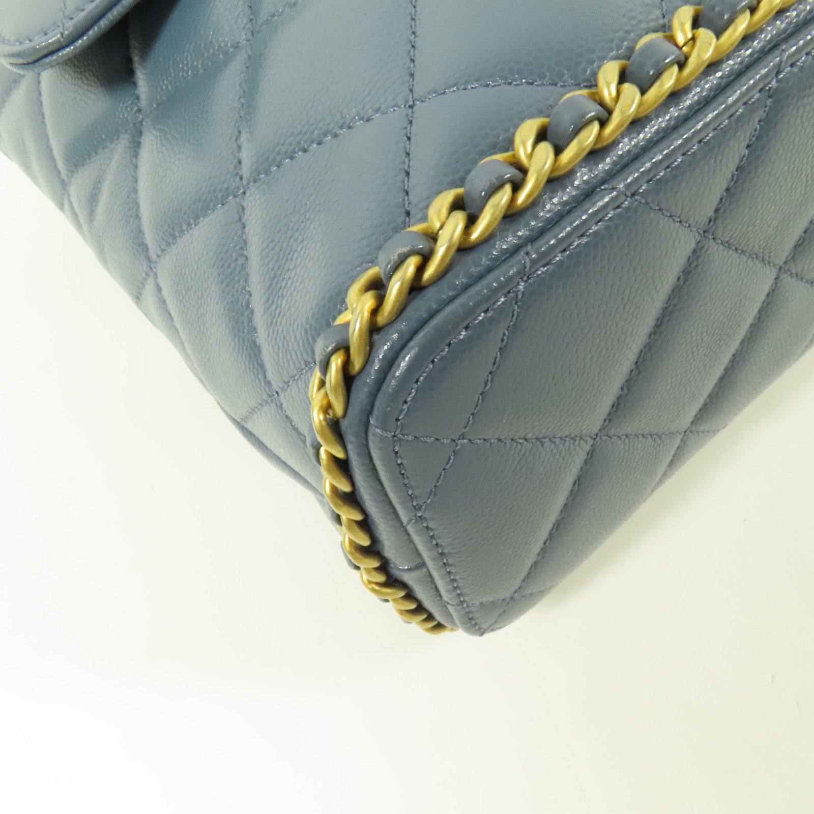 CHANEL 牛皮皮革Chain Backpack 23K金扣背包