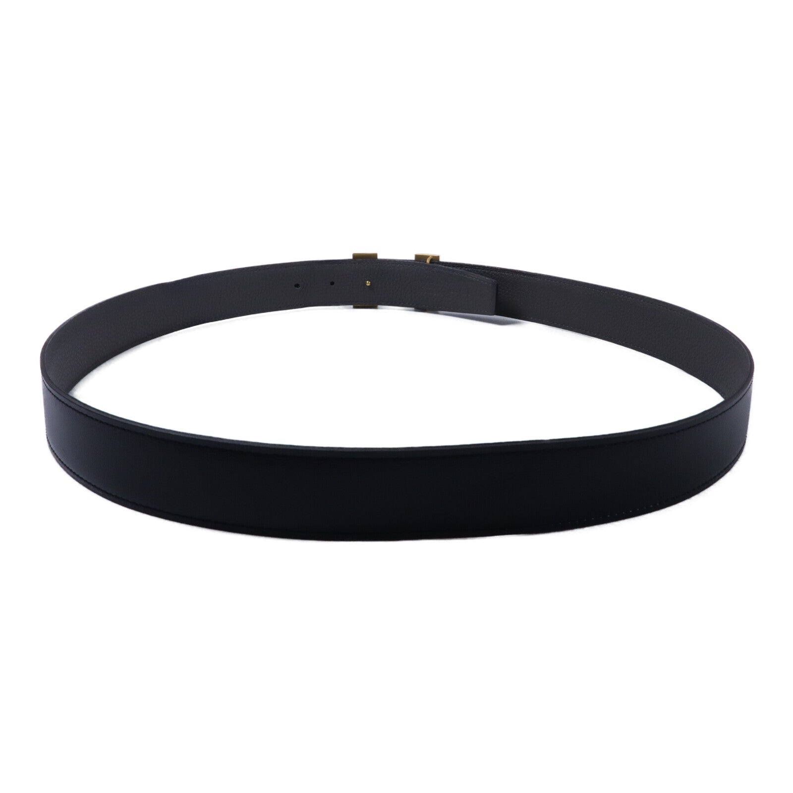 HERMES Togo/Swift皮革H Buckle &Reversible Belt皮帶Noir/Etain