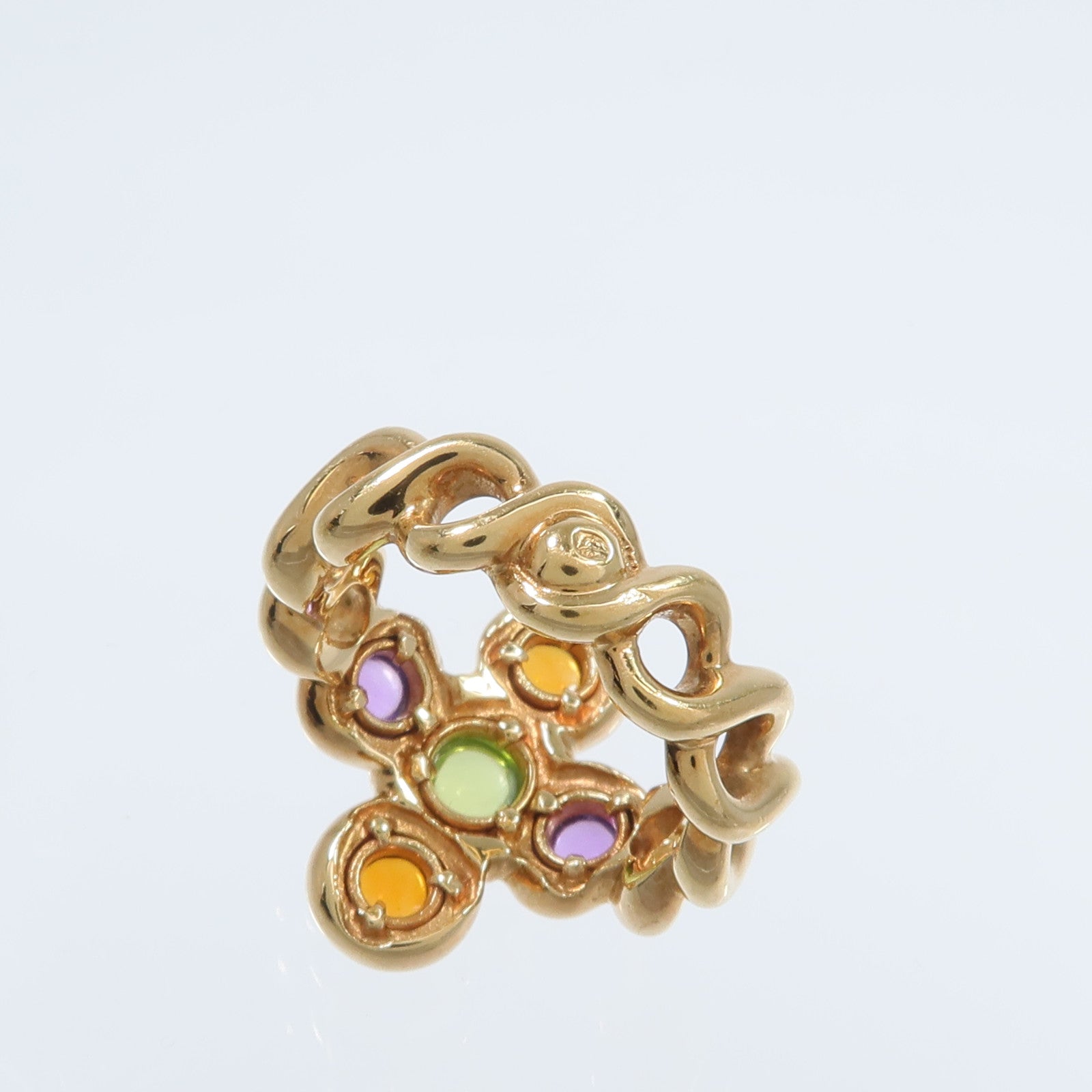 CHANEL 18K黃金Color Stone Ring彩色寶石戒指