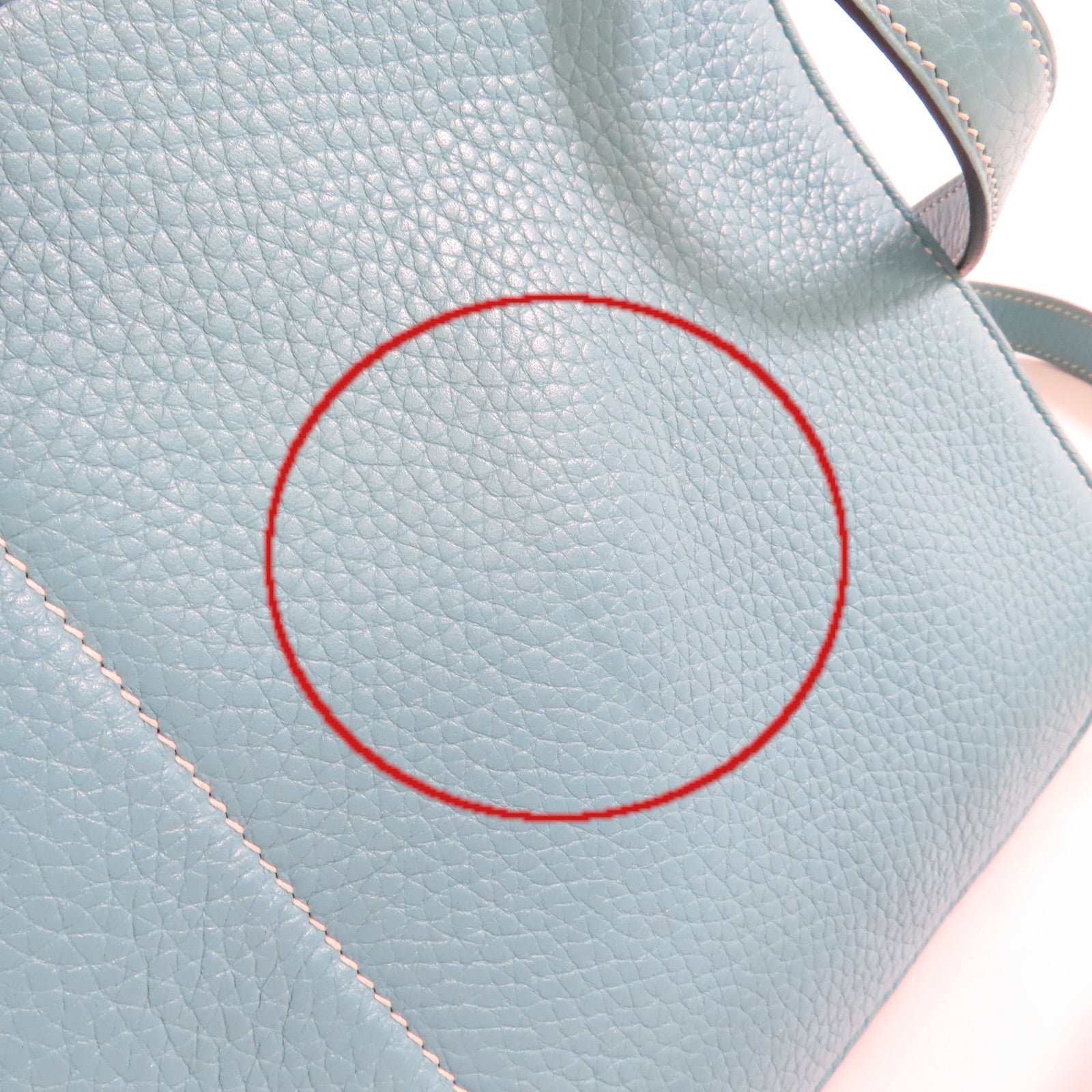 HERMES 【激減優惠】Clemence皮革Halzan 31 2Way Shoulder Bag銀扣手挽肩背兩用袋Bleu Jean牛仔藍色