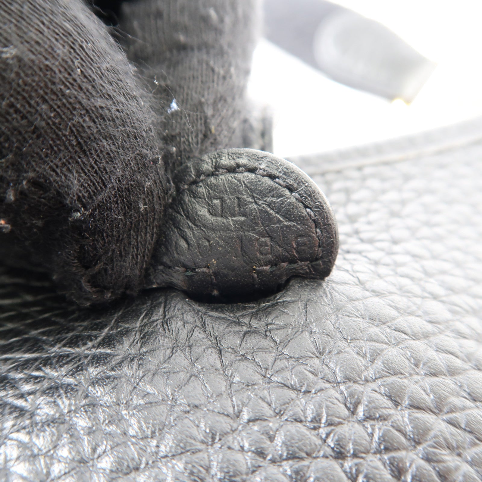 HERMES Clemence皮革Evelyne TPM金扣肩背袋89/Noir