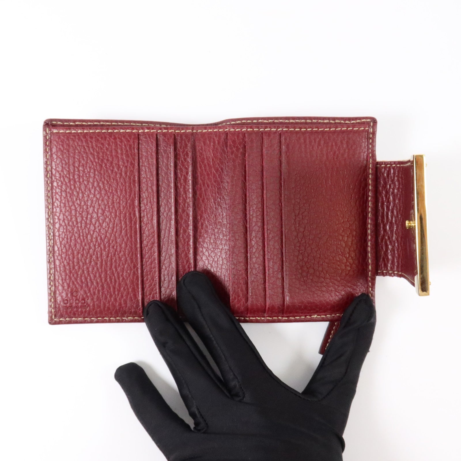 GUCCI 牛皮皮革Wallet金扣錢包
