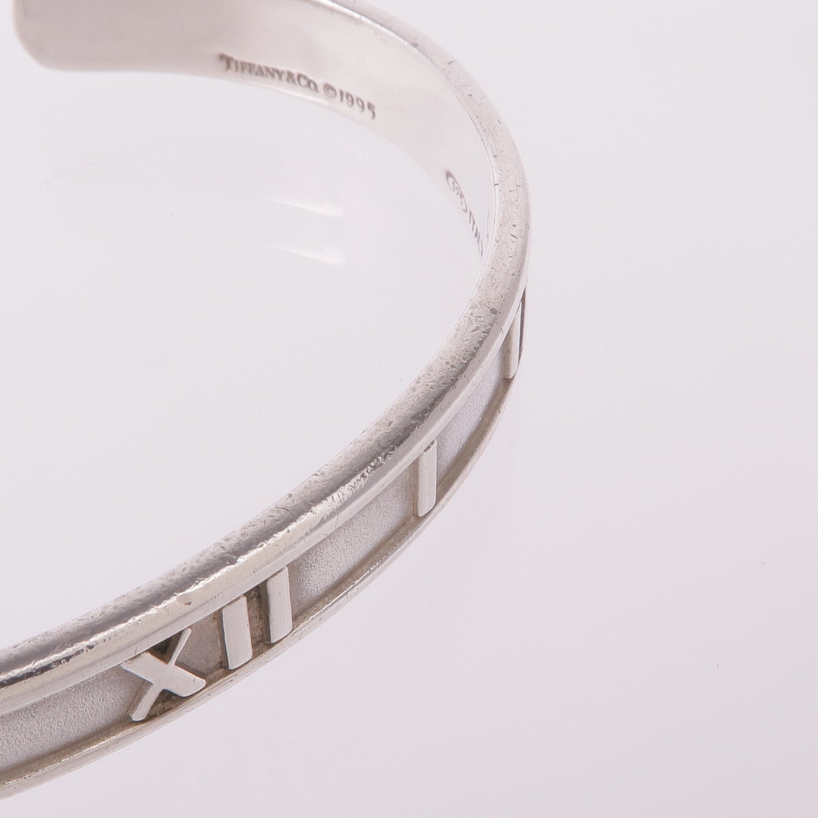 TIFFANY＆CO 925純銀Atlas Roman Numeral Cuff Bracelet手鐲