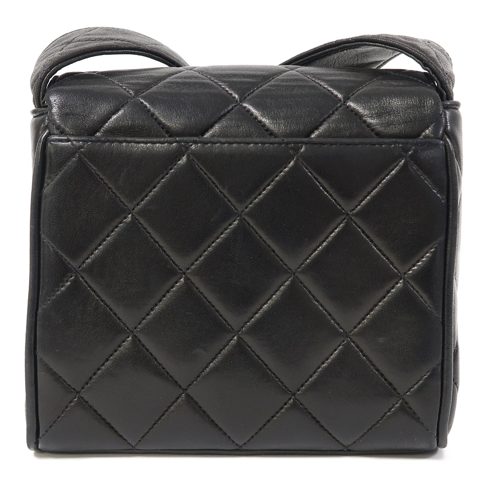 CHANEL 菱格羊皮皮革Shoulder Bag金扣肩背袋黑色