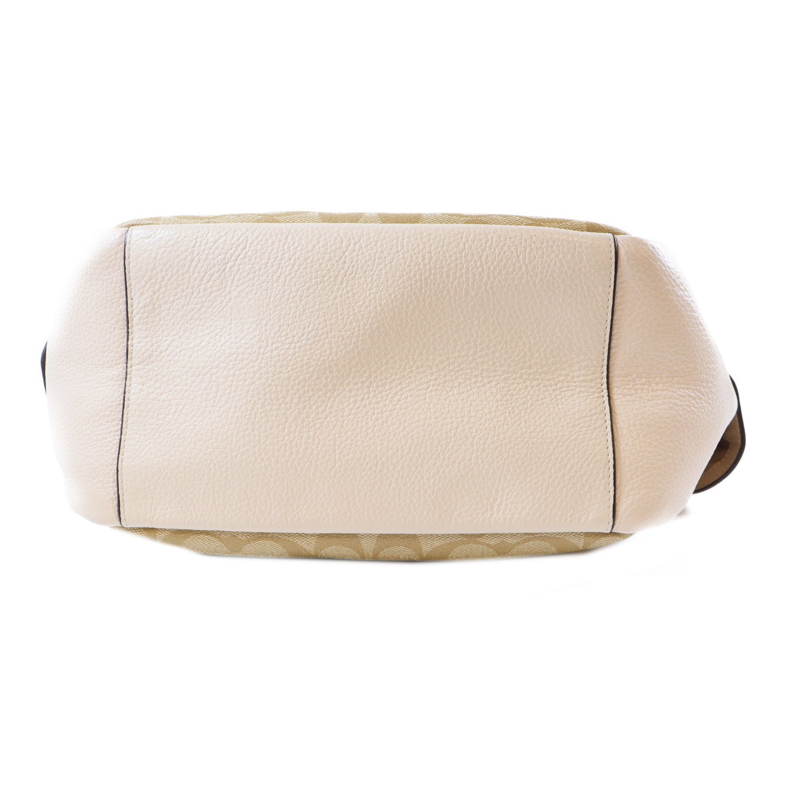 COACH 塗層帆布Pennie Shoulder Bag金扣手挽肩背兩用袋棕色/米色
