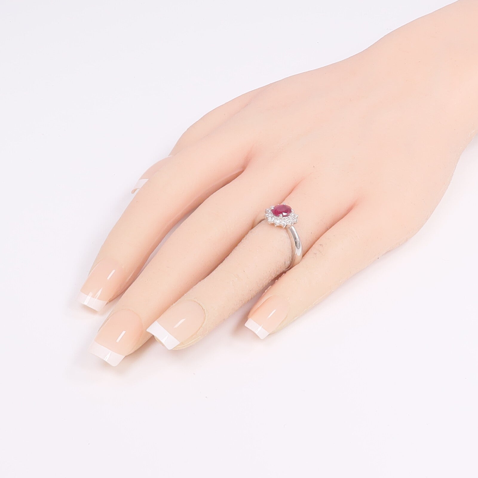 JEWELRY PT900鉑金Ruby Diamond Ring紅寶石/鑽石戒指