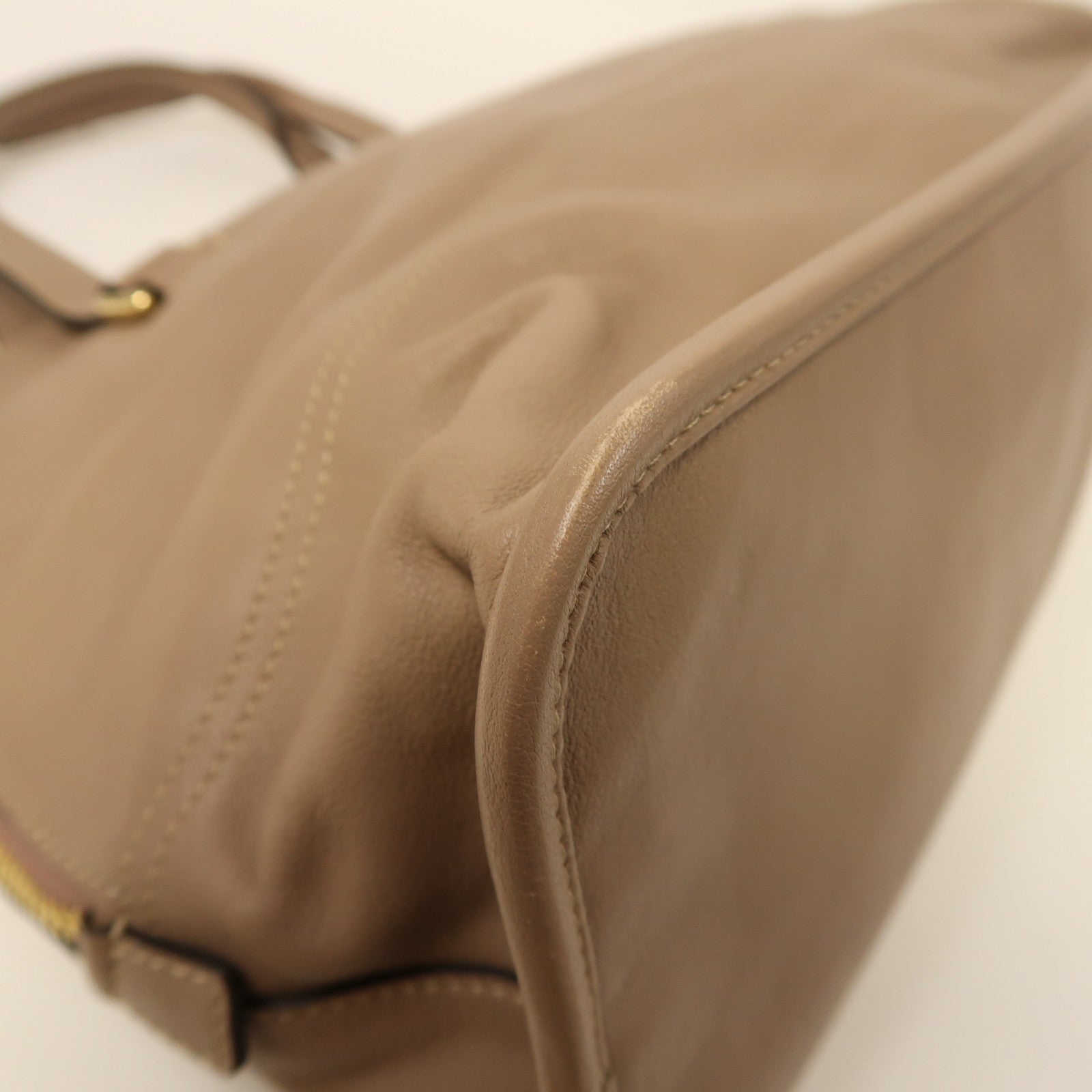 LOEWE 牛皮皮革Shoulder Tote金扣手挽袋啡色