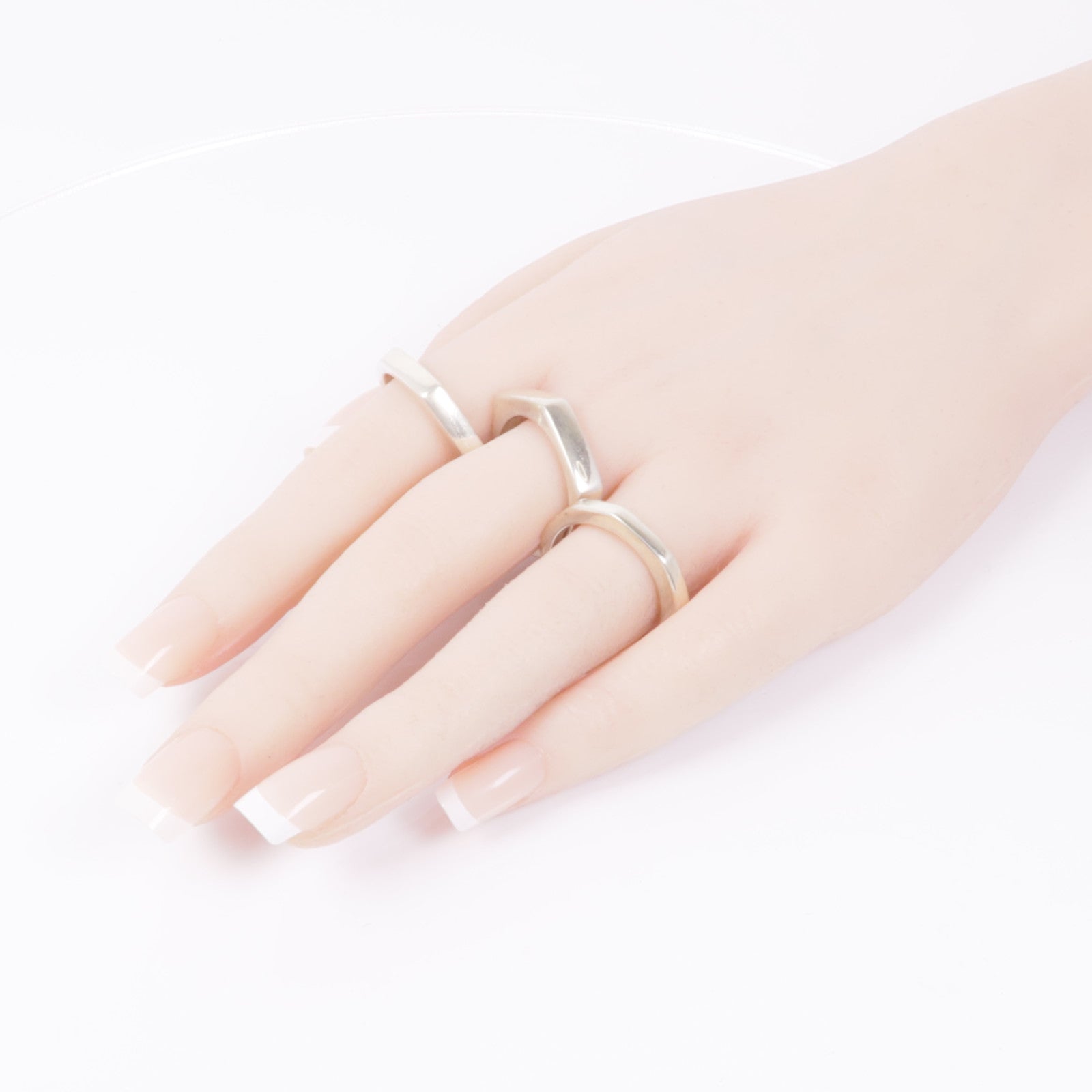 GUCCI 925純銀Hexagon Ring Set戒指US#9.75