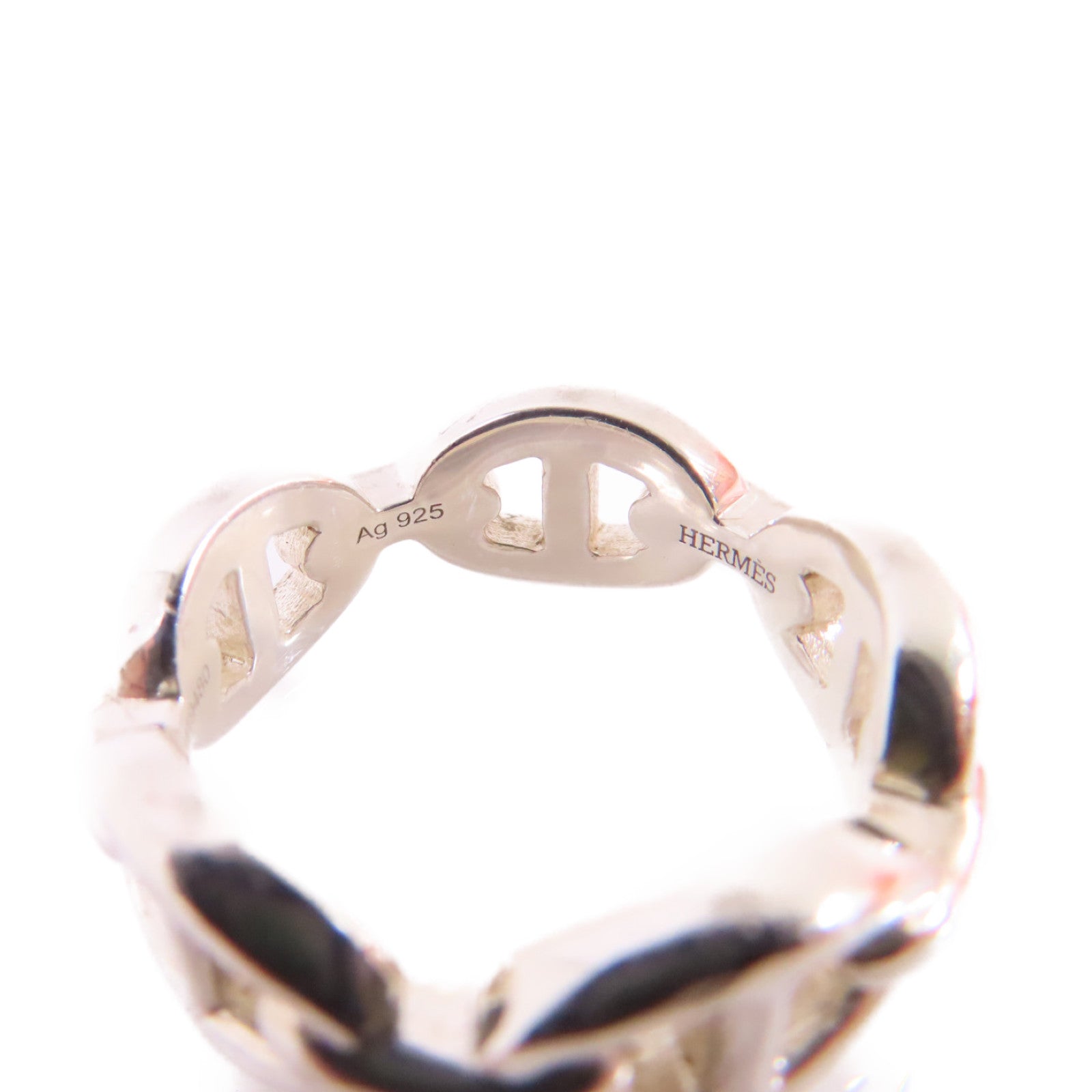 HERMES 925純銀Chain D Ancre Enchainee Small Model Ring戒指#52/US#5.5