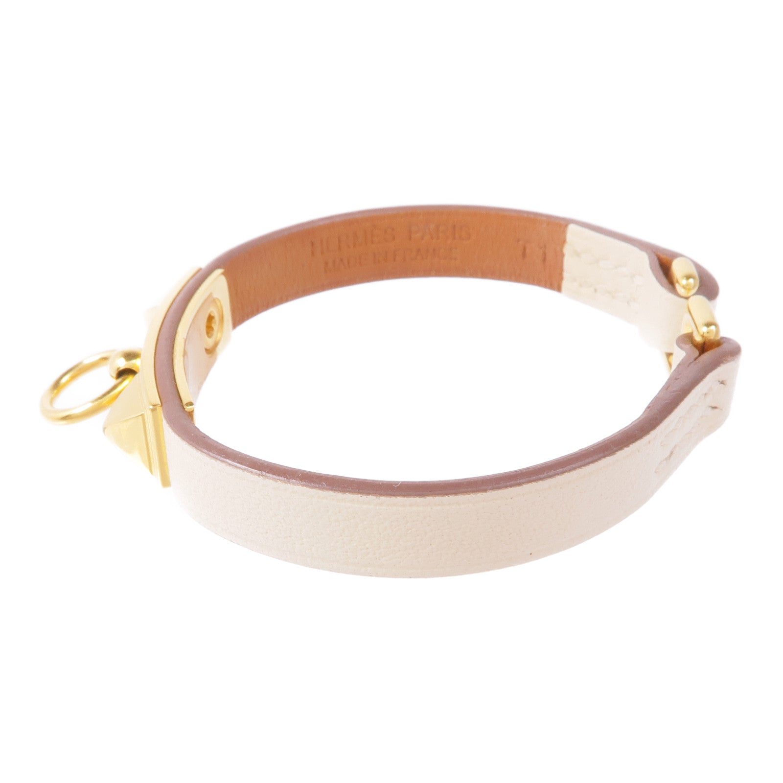 HERMES Swift皮革Bracelet銀扣手鏈