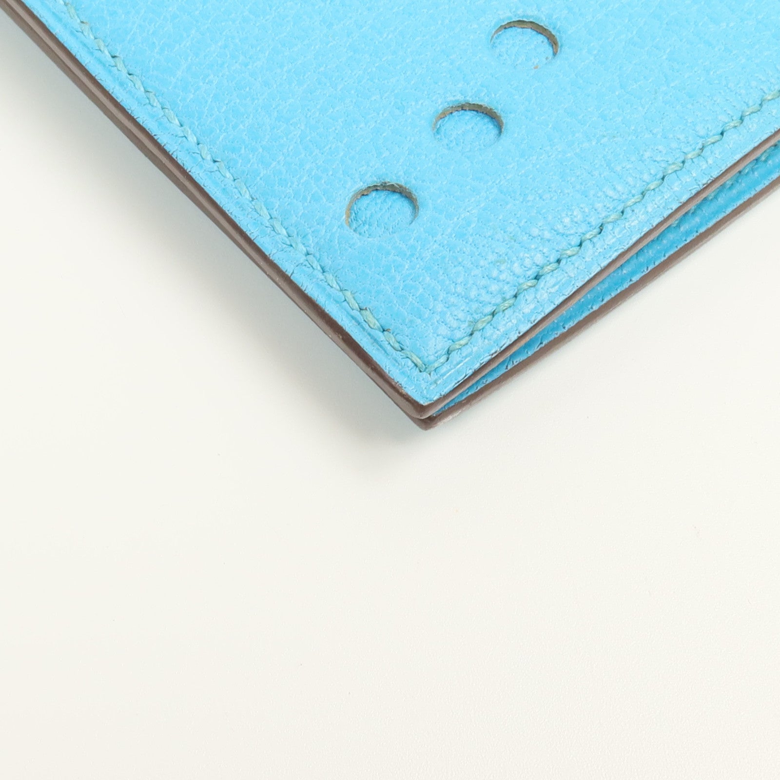 HERMES 山羊皮革Evelyne Wallet長錢包Celeste
