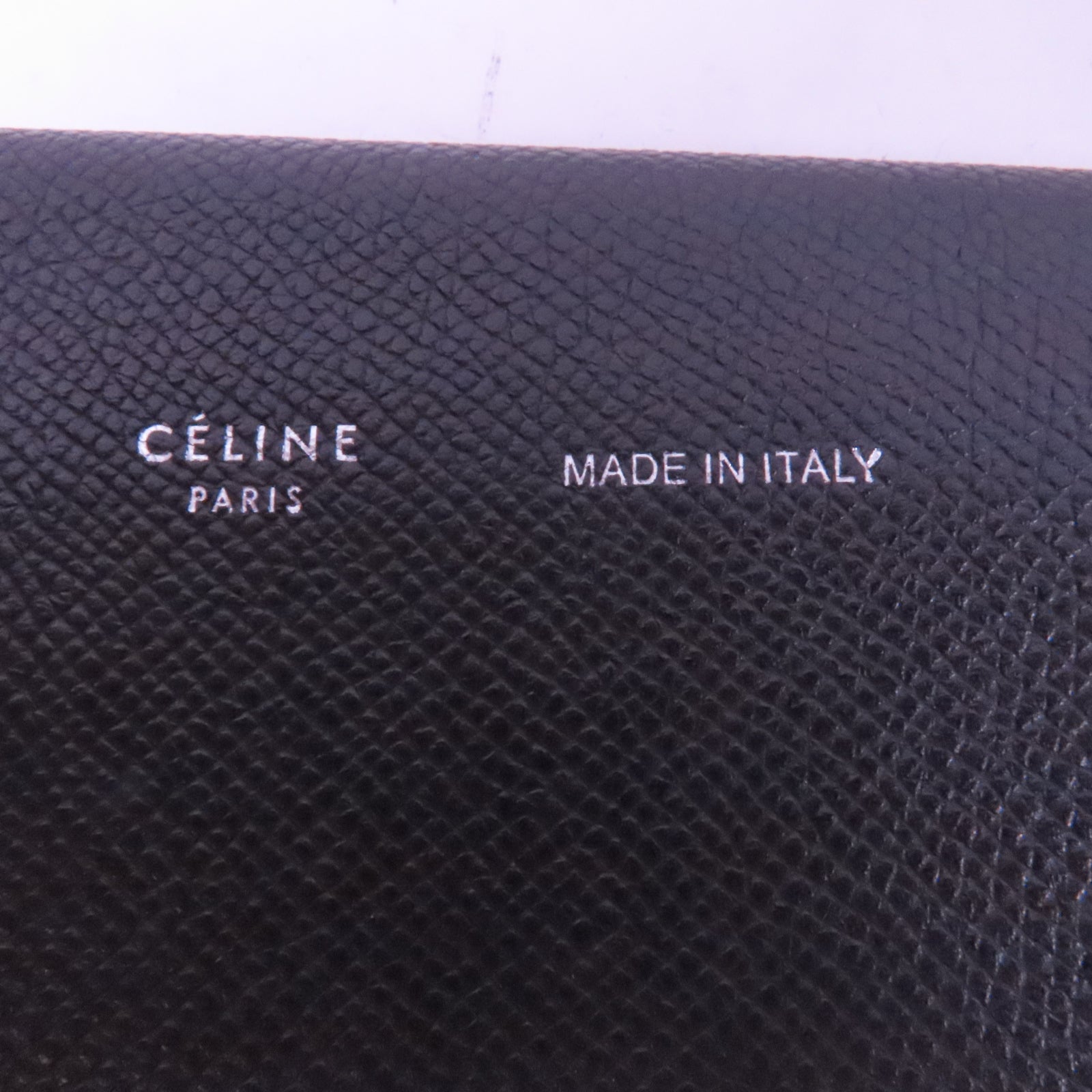 CELINE 牛皮皮革Shoulder Bag銀扣肩背袋黑色