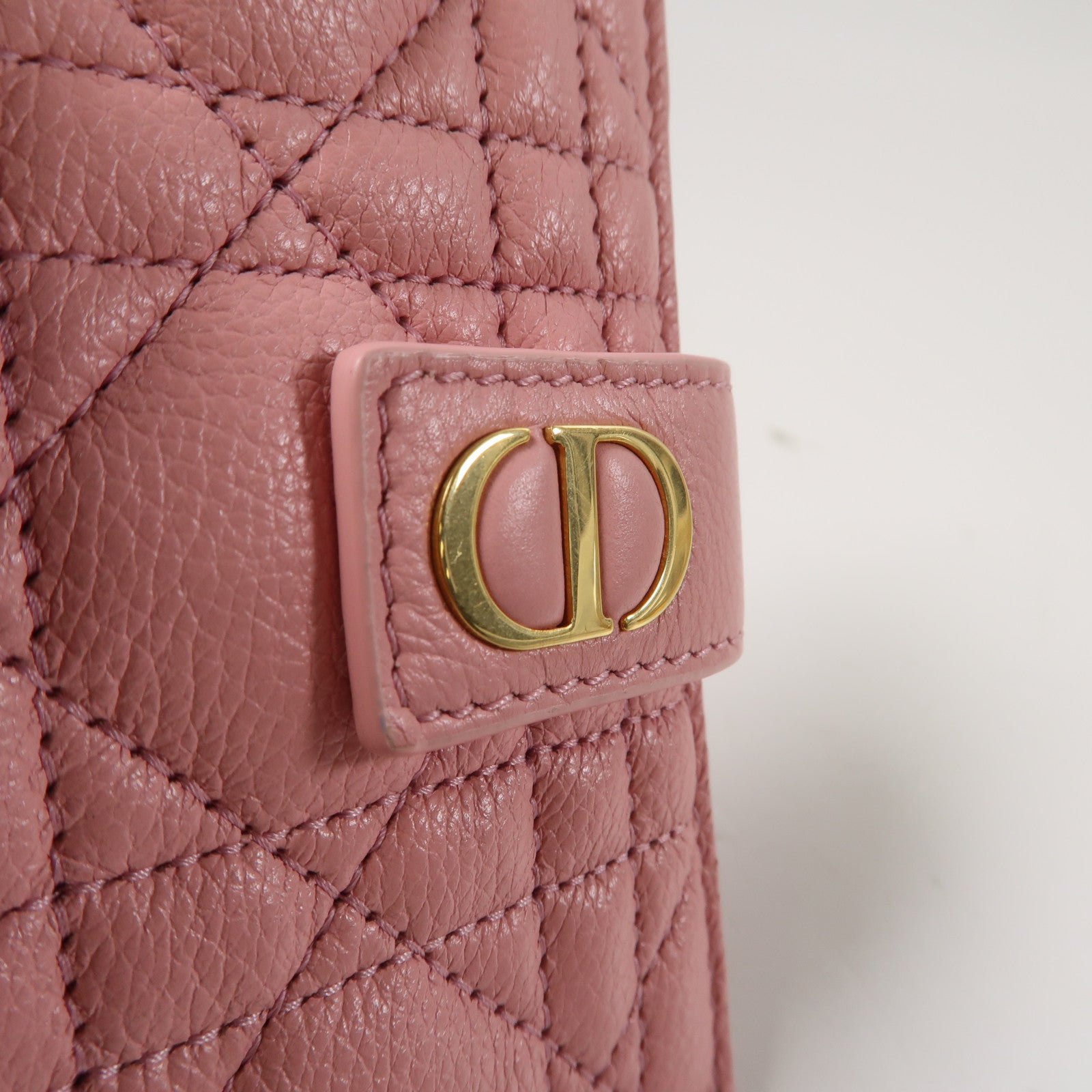 Dior 羊皮皮革Card Case金扣卡片套粉紅色