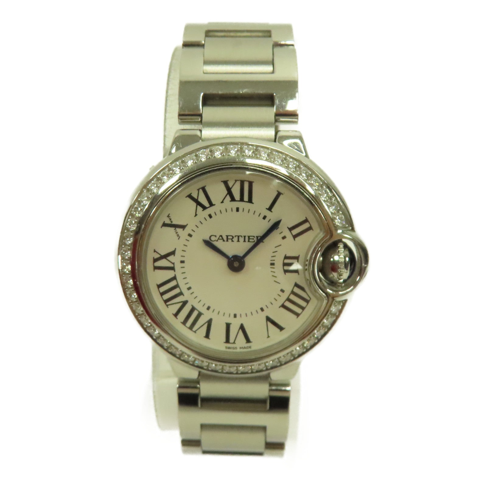 CARTIER Ballon Bleu 28mm不鏽鋼手錶石英機芯白色