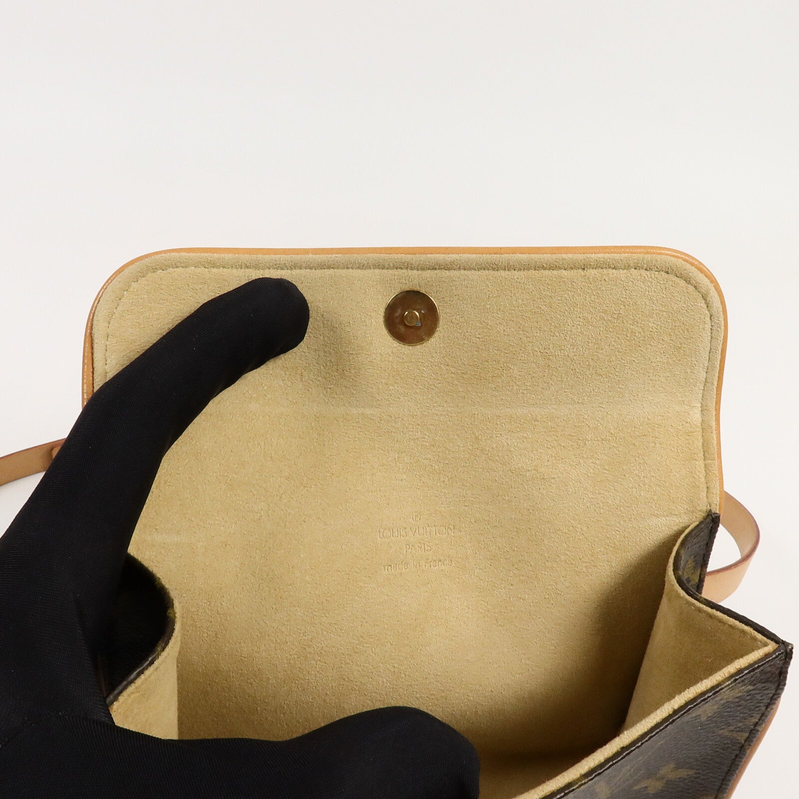 LOUIS VUITTON Monogram Pochette Florentine金扣腰包棕色