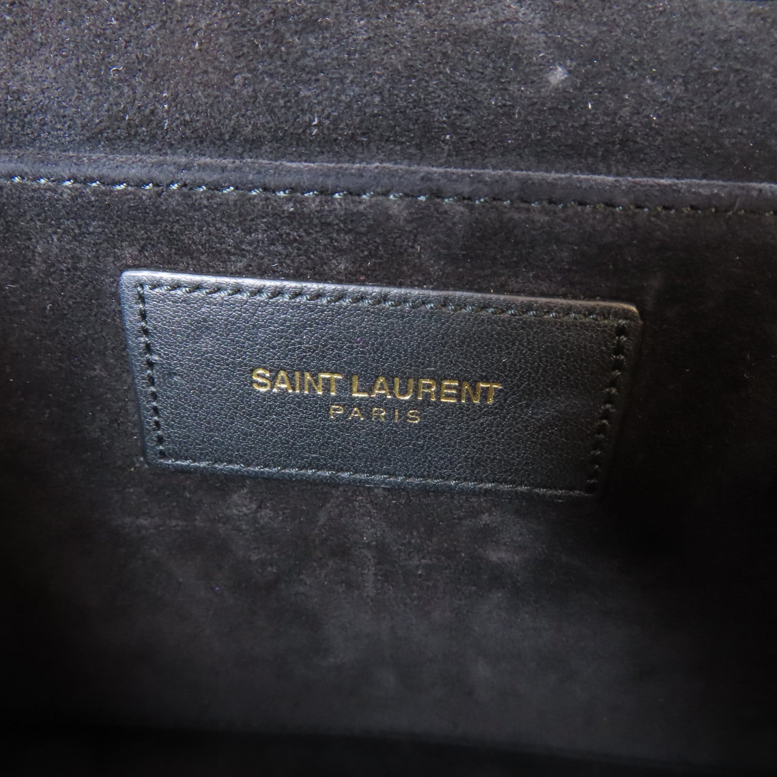 YVES SAINT LAURENT 【激減優惠】牛皮皮革Clutch金扣手拿包黑色