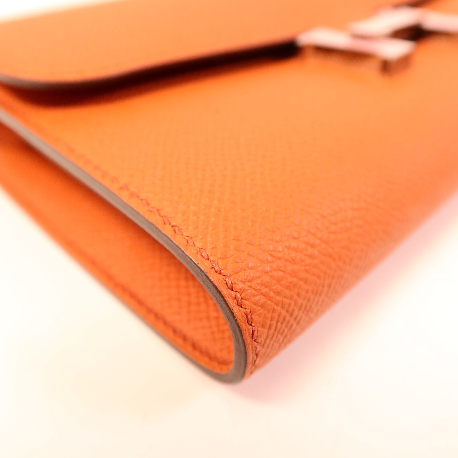HERMES Epsom皮革Constance To Go銀扣肩背袋Terre Battue/Pink