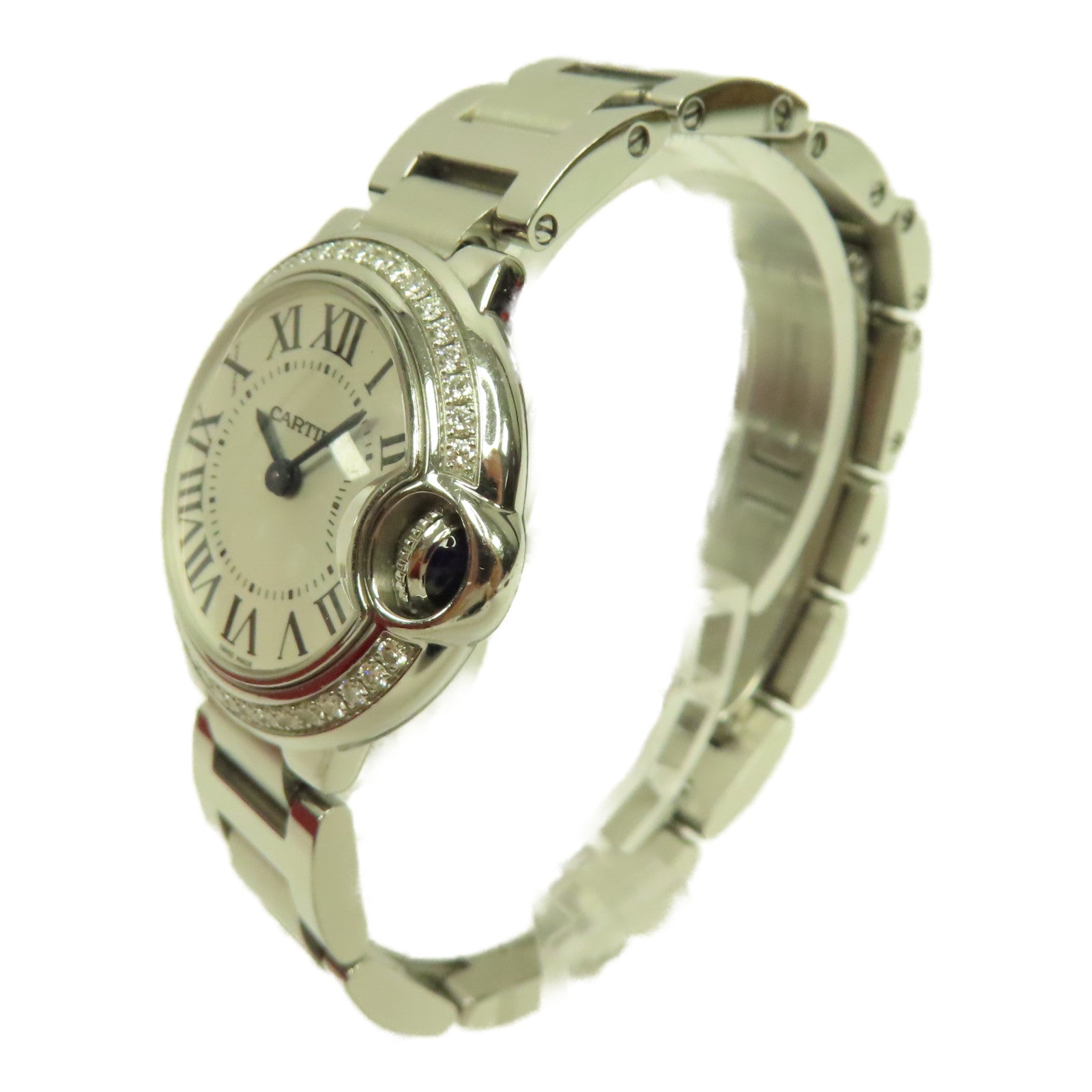 CARTIER Ballon Bleu 28mm不鏽鋼手錶石英機芯白色