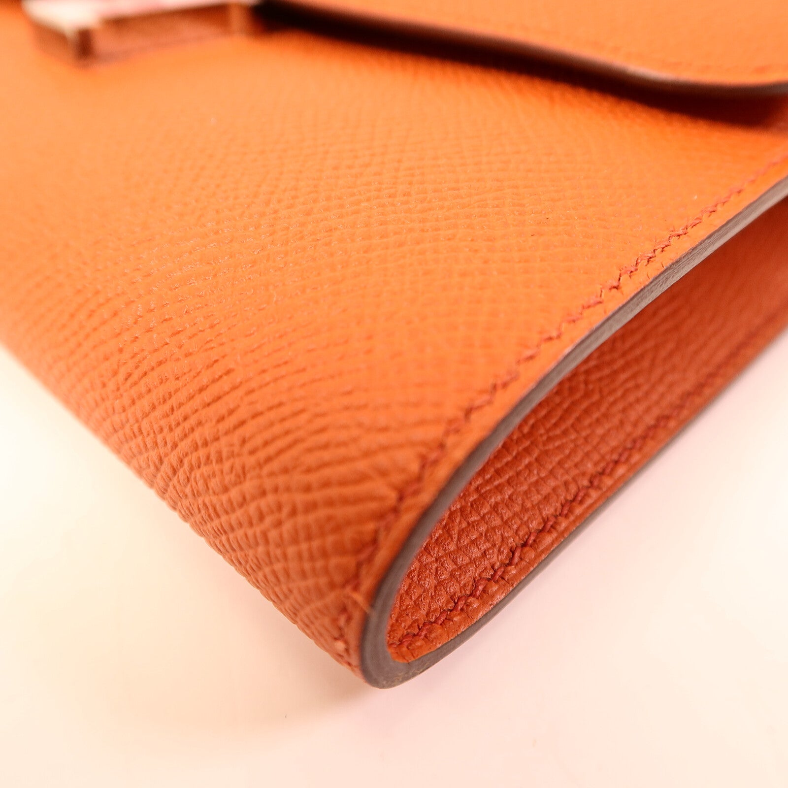 HERMES Epsom皮革Constance To Go銀扣肩背袋Terre Battue/Pink