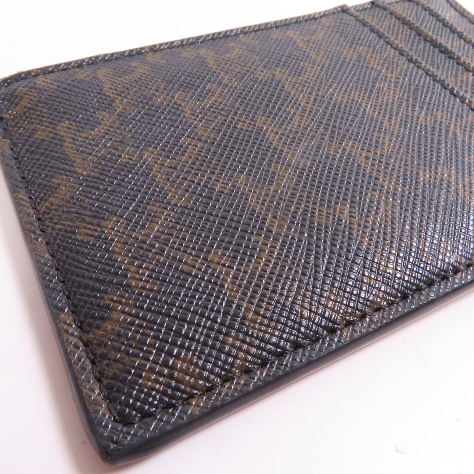 CELINE 塗層帆布/牛皮皮革Card Holder金扣卡片套