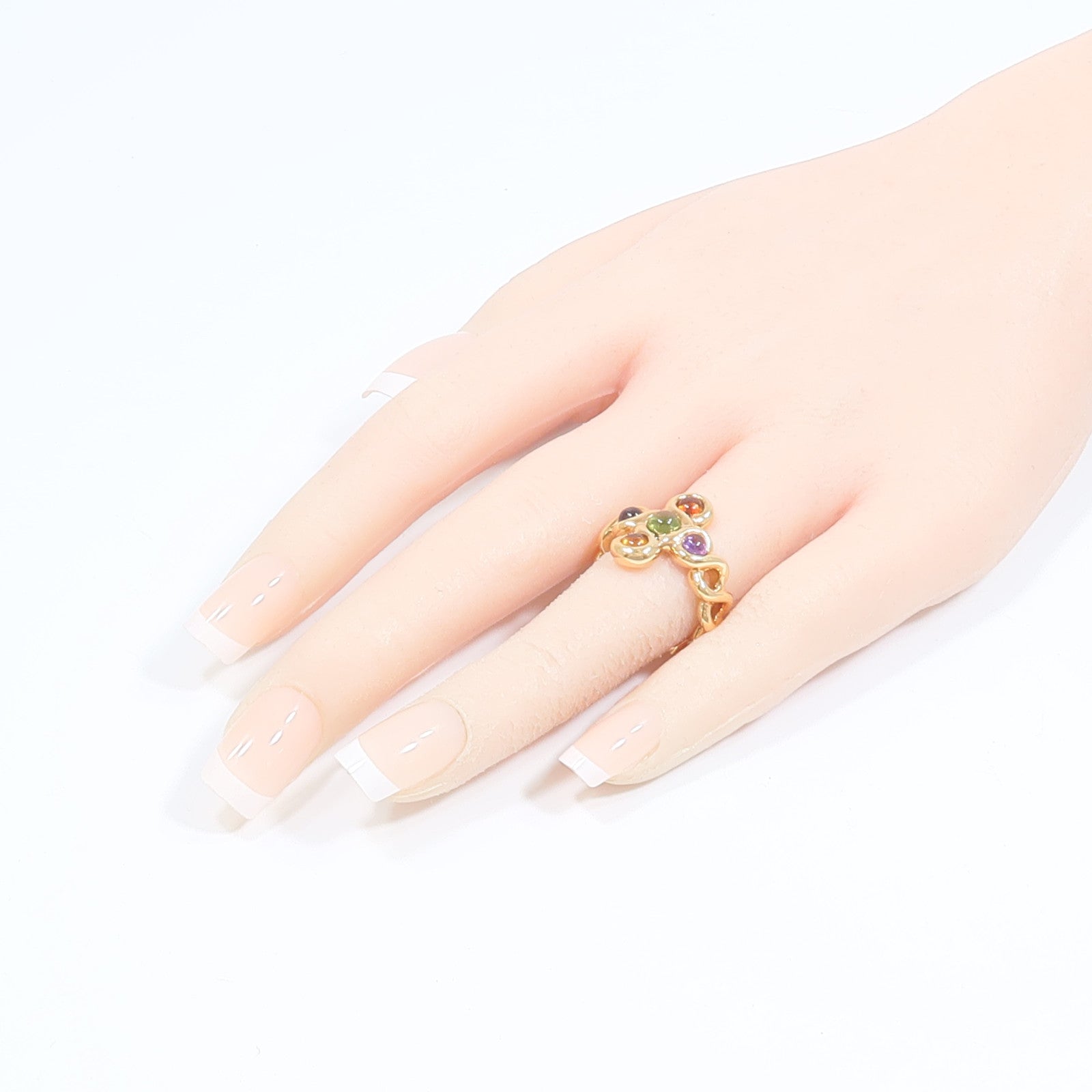 CHANEL 18K黃金Color Stone Ring彩色寶石戒指