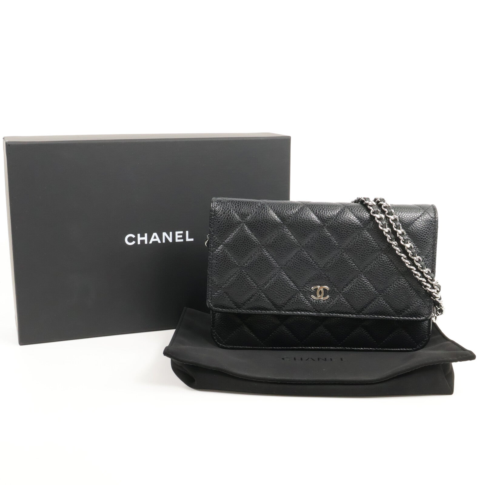 CHANEL 牛皮皮革WOC Wallet On Chain鏈帶肩背袋