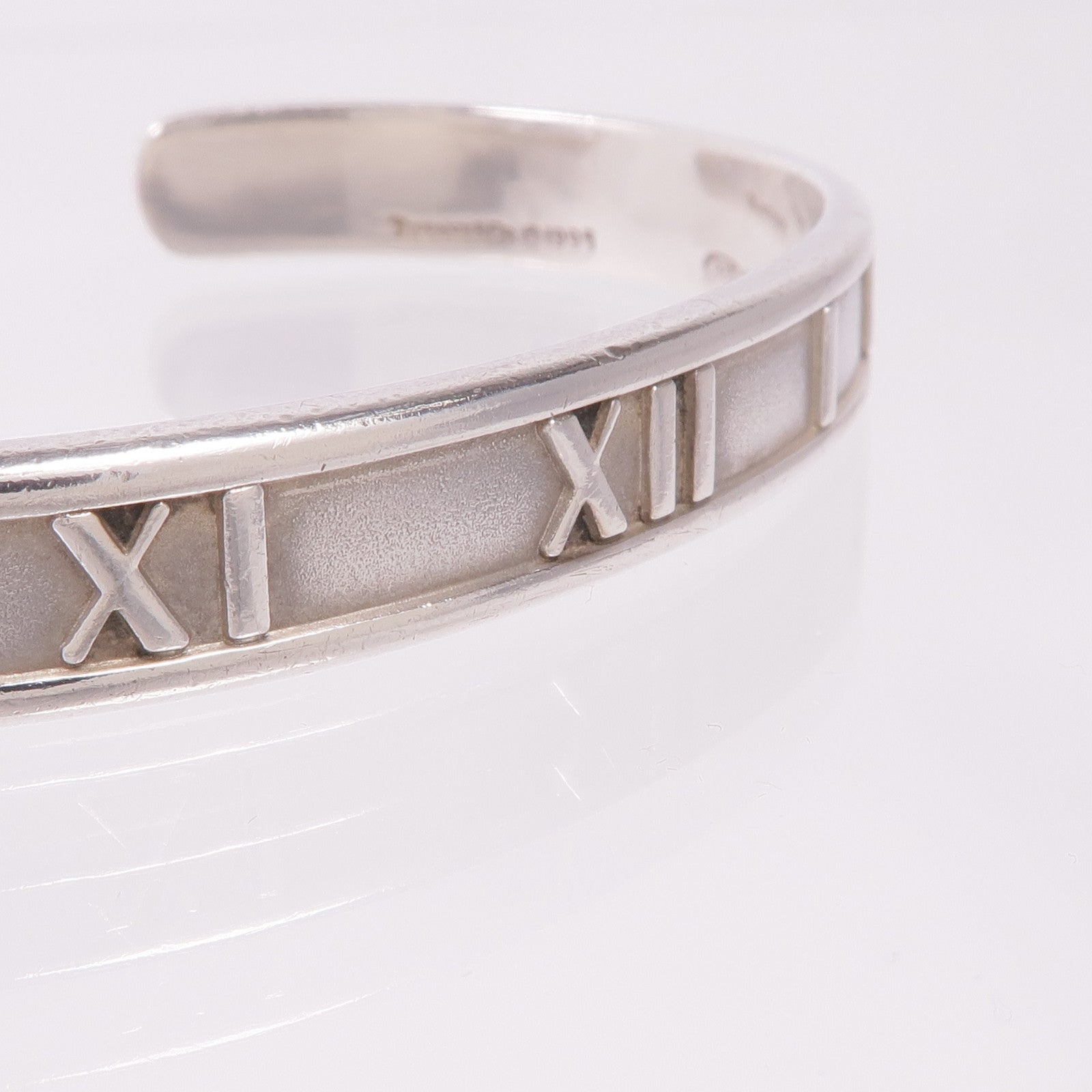 TIFFANY＆CO 925純銀Atlas Roman Numeral Cuff Bracelet手鐲