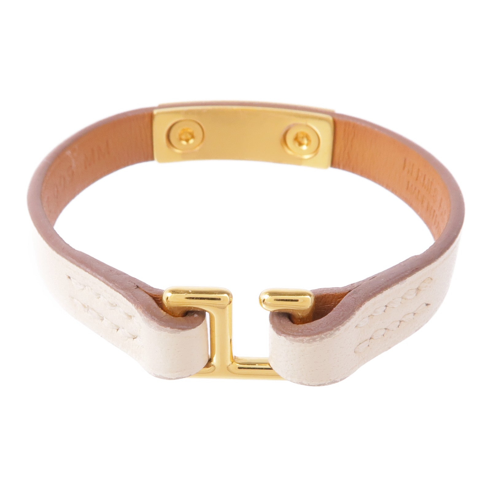 HERMES Swift皮革Bracelet銀扣手鏈