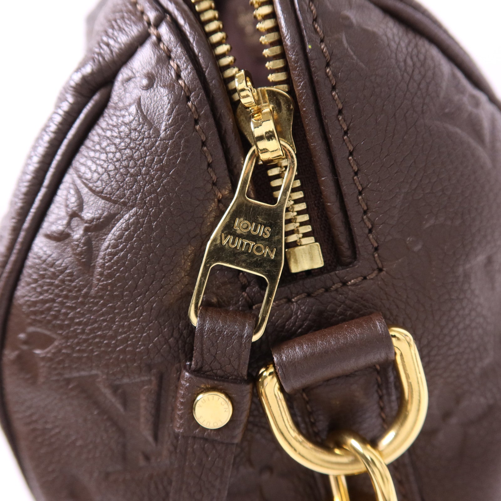 LOUIS VUITTON Monogram Empreinte Speedy 25 Bandouliere金扣手挽肩背兩用袋