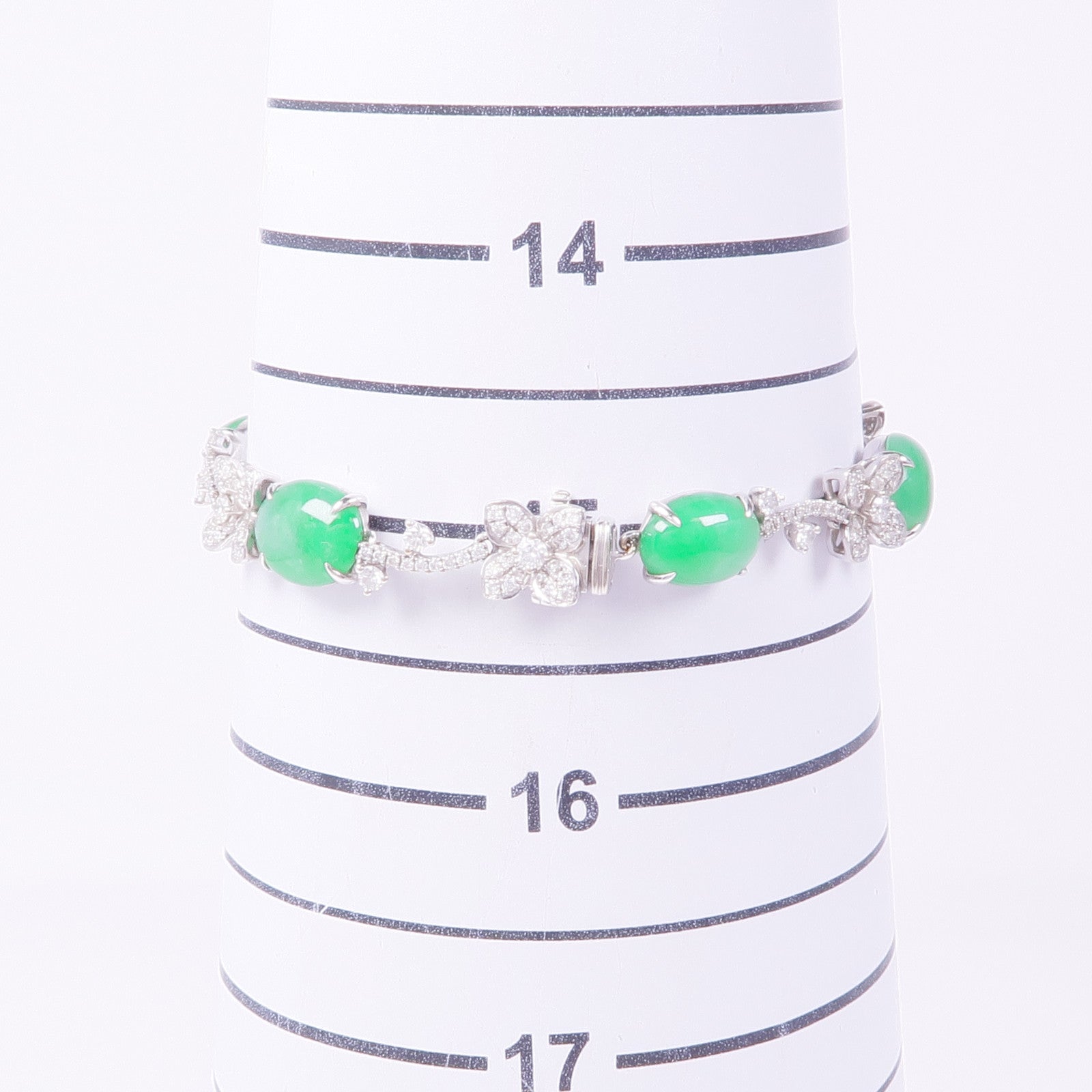 JEWELRY 18K白金Jade Diamond Bracelet翡翠/鑽石手鏈