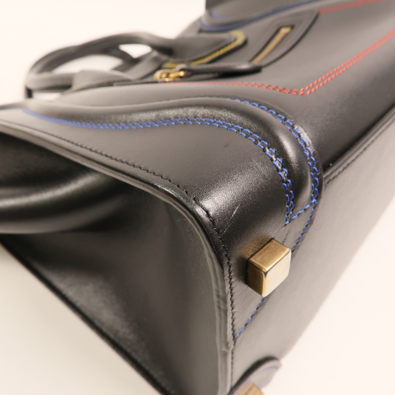 CELINE 牛皮皮革Micro Luggage金扣手挽袋