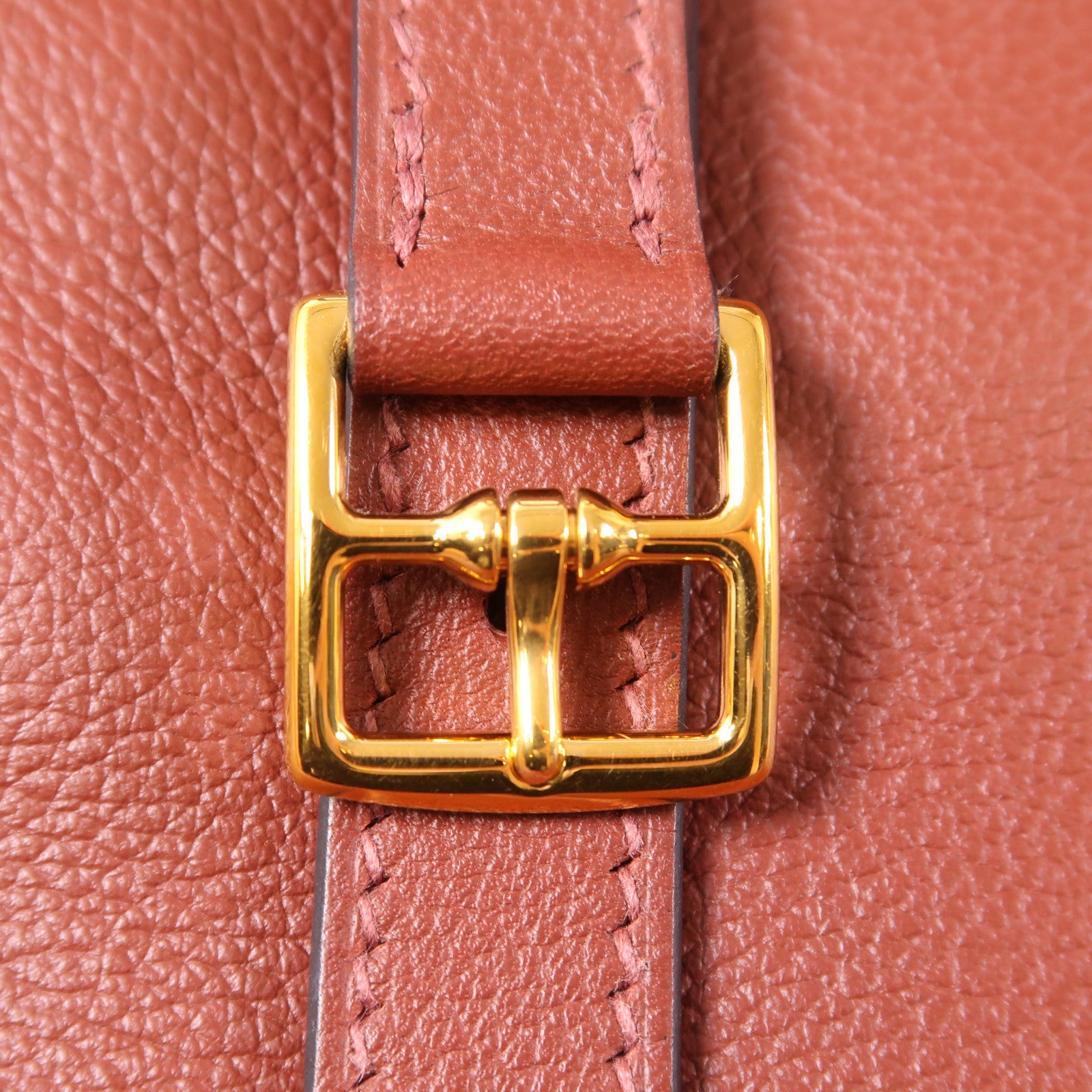 HERMES Evercolor皮革Halzan 25金扣手挽肩背兩用袋Rouge H