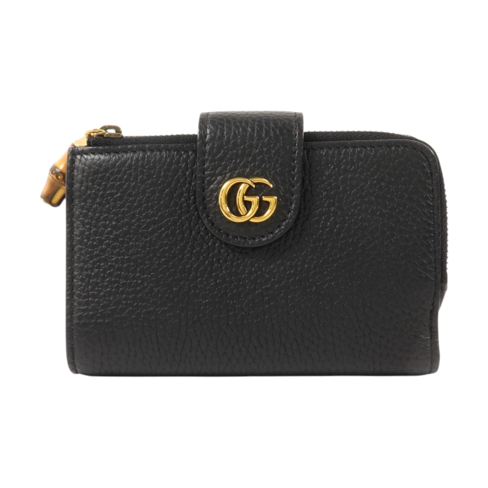 GUCCI 牛皮皮革Medium Double G Wallet with Bamboo金扣錢包