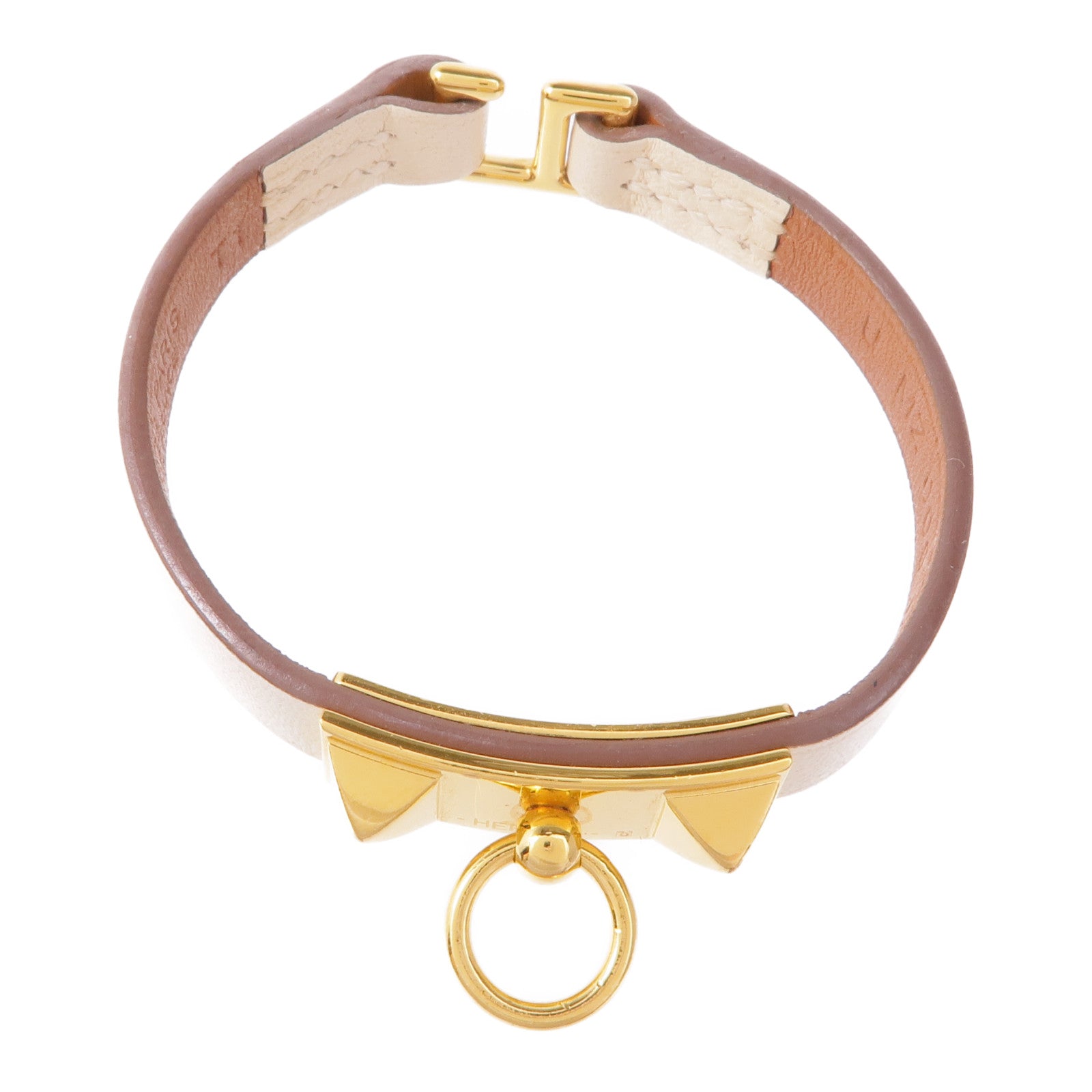 HERMES Swift皮革Bracelet銀扣手鏈