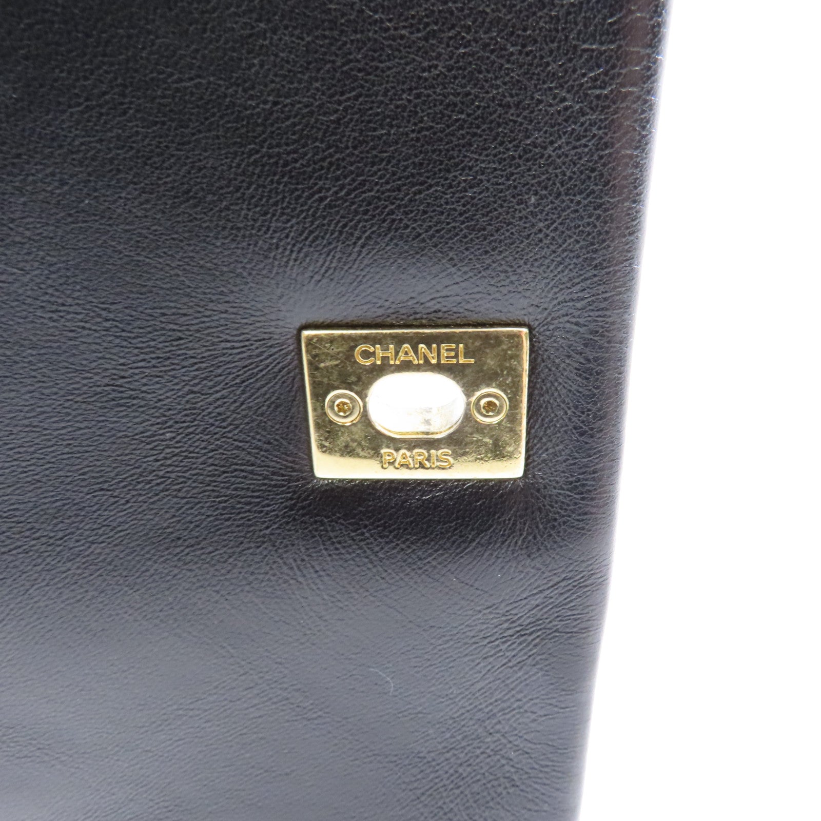 CHANEL 【激減優惠】菱格羊皮皮革Resin Pearl Flap金扣鏈帶肩背袋黑色