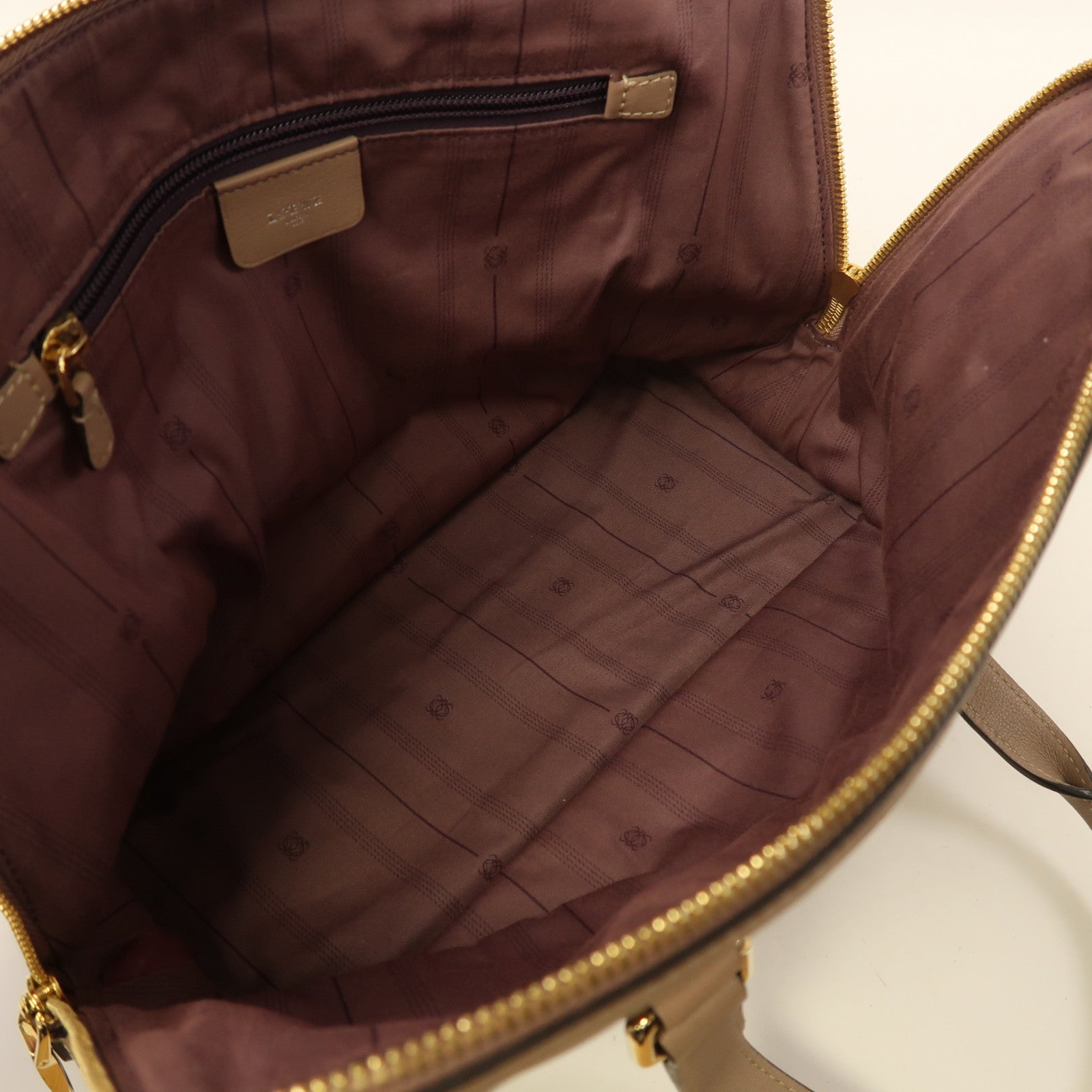 LOEWE 【激減優惠】牛皮皮革Shoulder Tote金扣手挽袋啡色