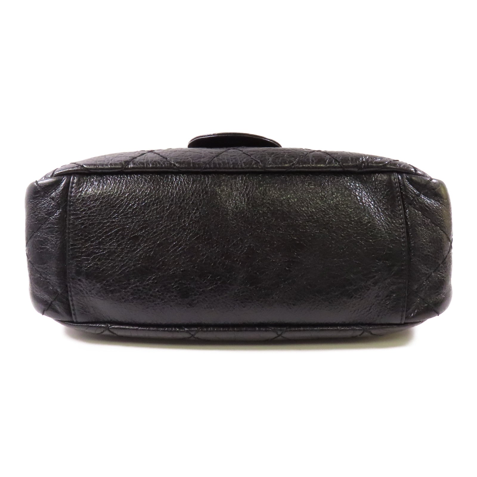CHANEL 牛皮皮革Shoulder Bag銀扣肩背袋黑色