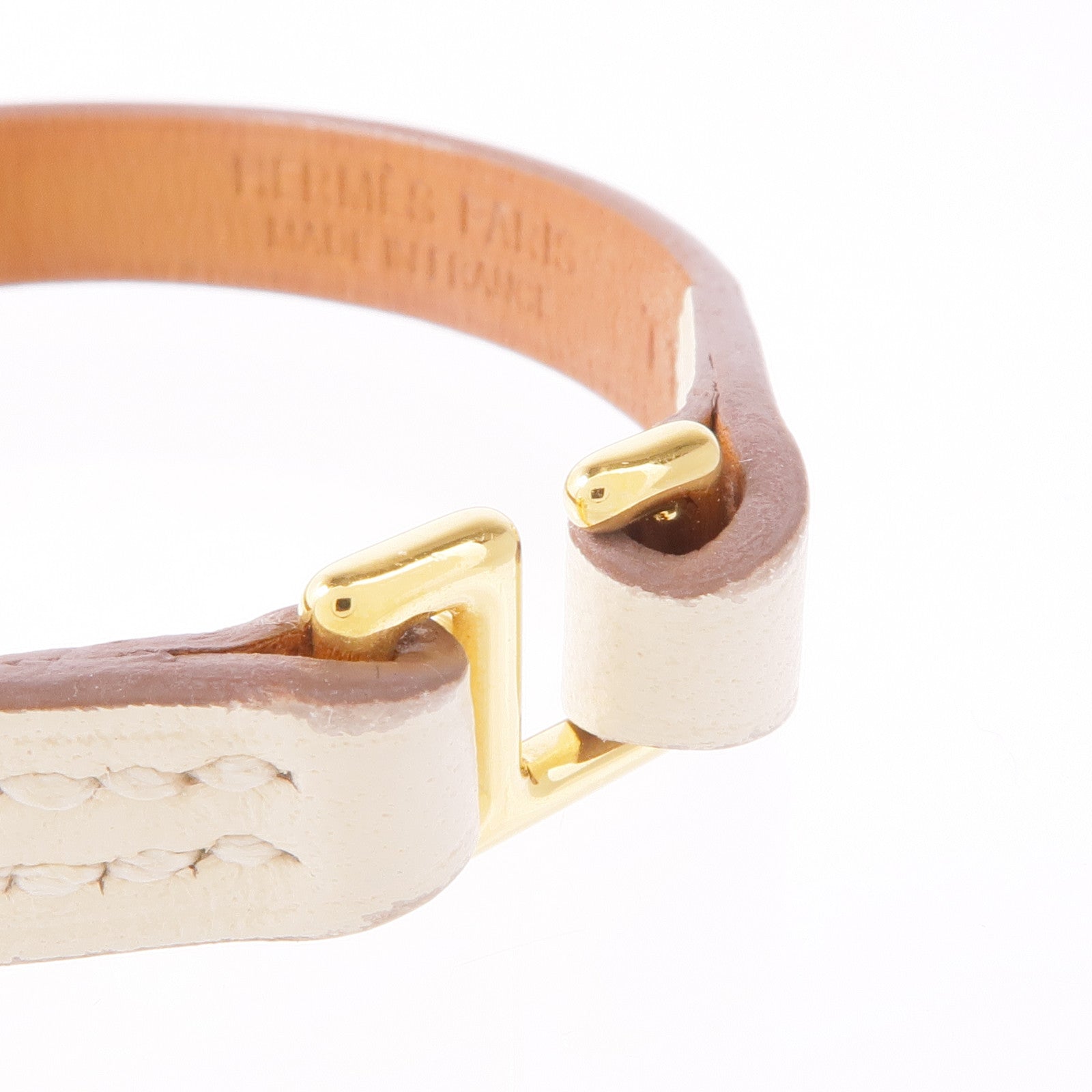 HERMES Swift皮革Bracelet銀扣手鏈