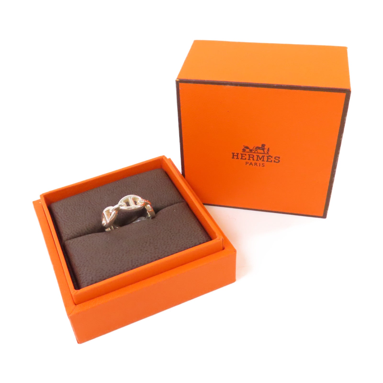 HERMES 925純銀Chain D Ancre Enchainee Small Model Ring戒指#52/US#5.5