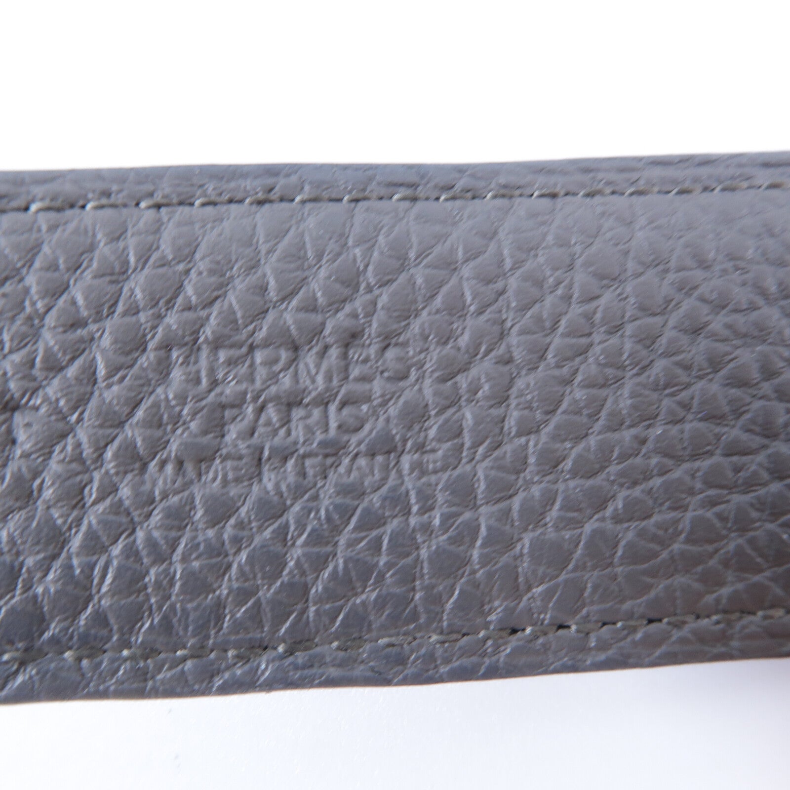 HERMES Togo/Swift皮革H Buckle &Reversible Belt皮帶Noir/Etain