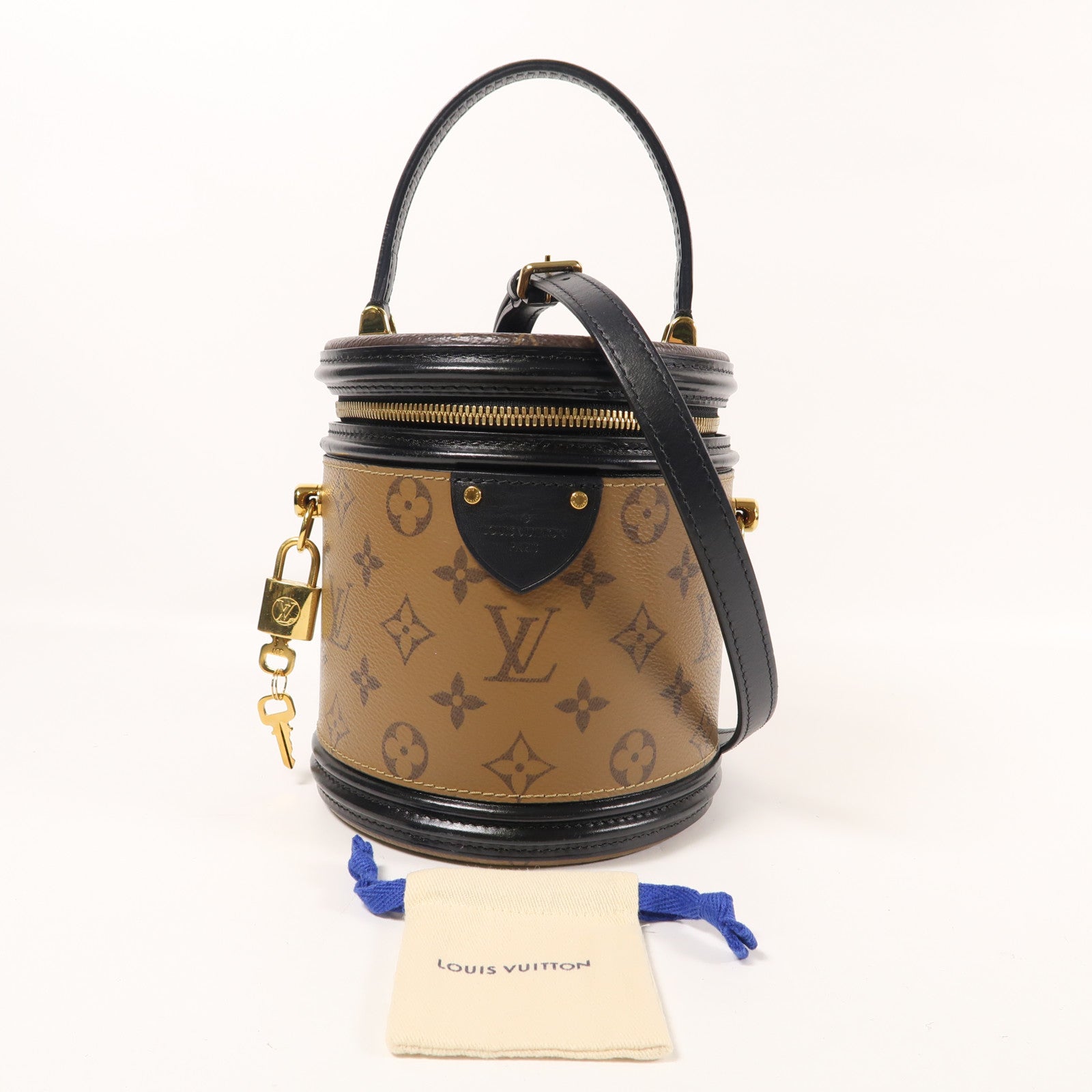 LOUIS VUITTON Monogram Reverse Cannes金扣手挽肩背兩用袋