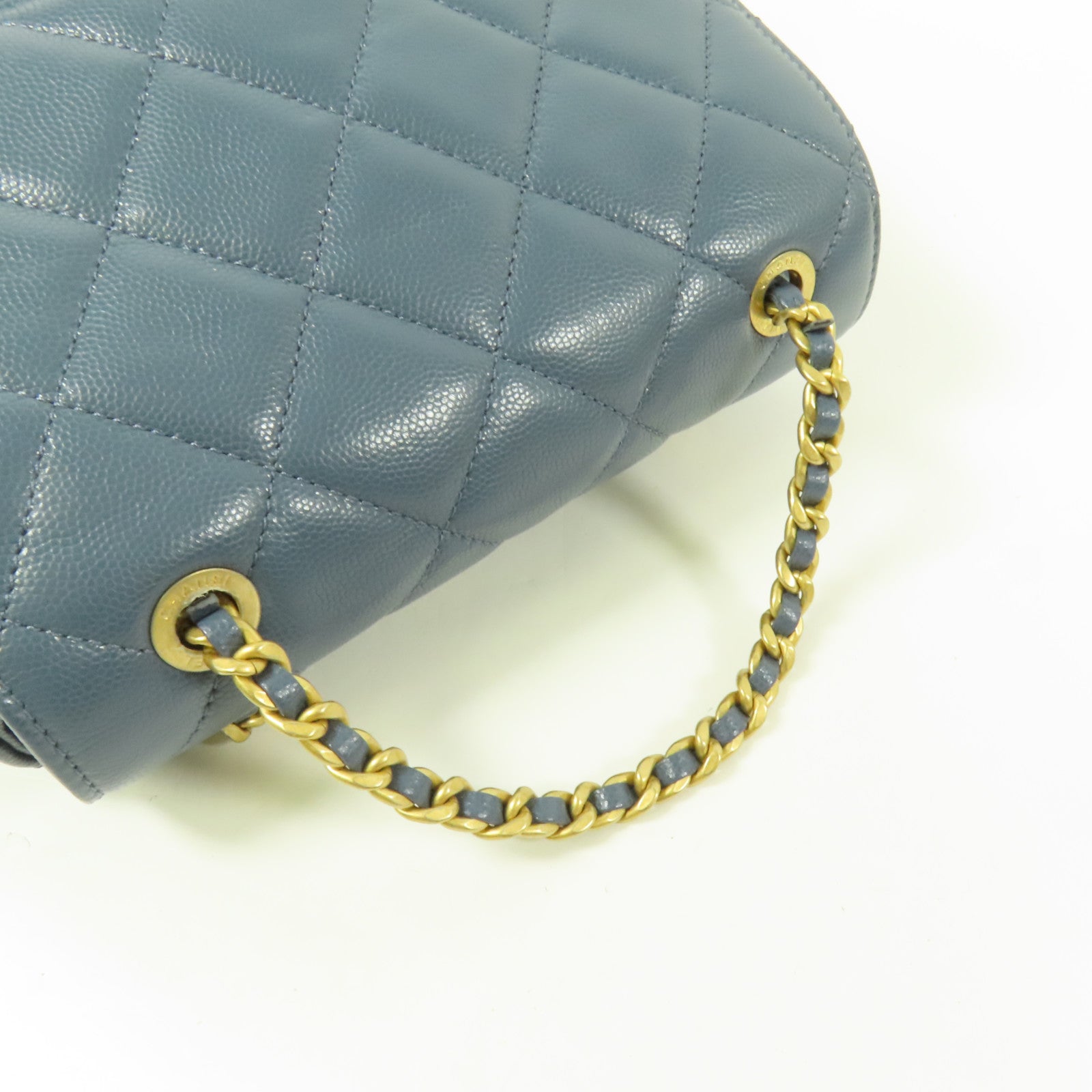 CHANEL 牛皮皮革Chain Backpack 23K金扣背包