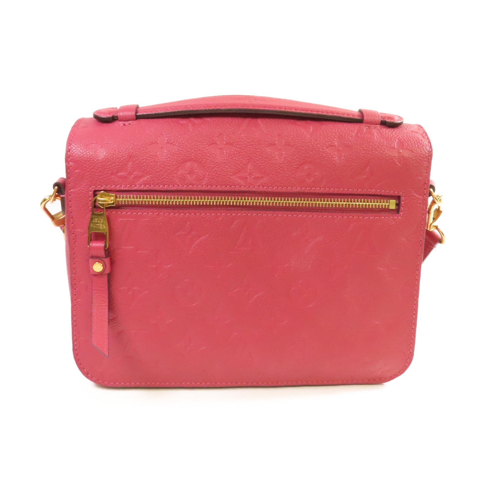 LOUIS VUITTON Monogram Empreinte Pochette Metis 2Way Shoulder Bag金扣手挽肩背兩用袋玫紅色