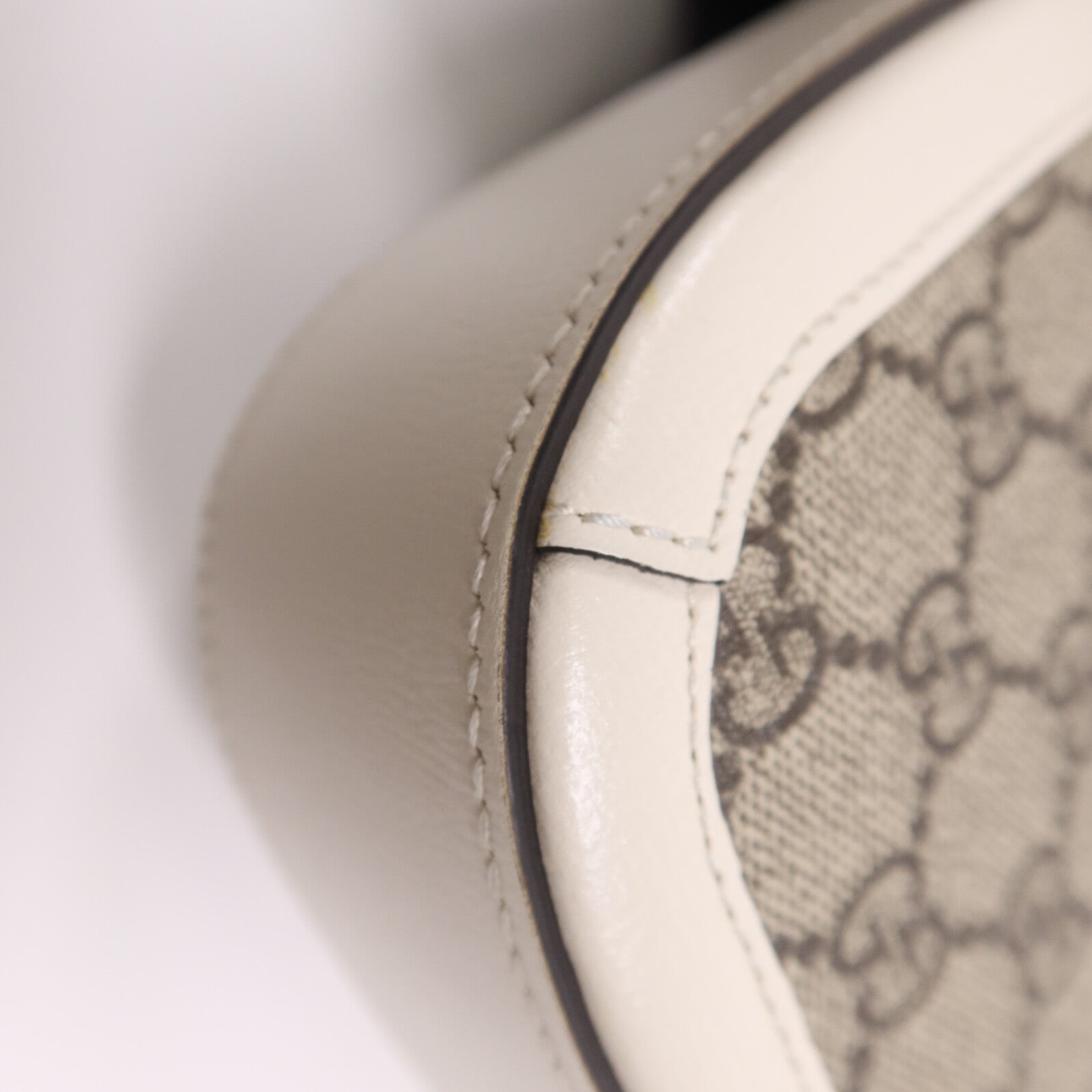 GUCCI 塗層帆布/牛皮皮革Horsebit 1955金扣肩背袋