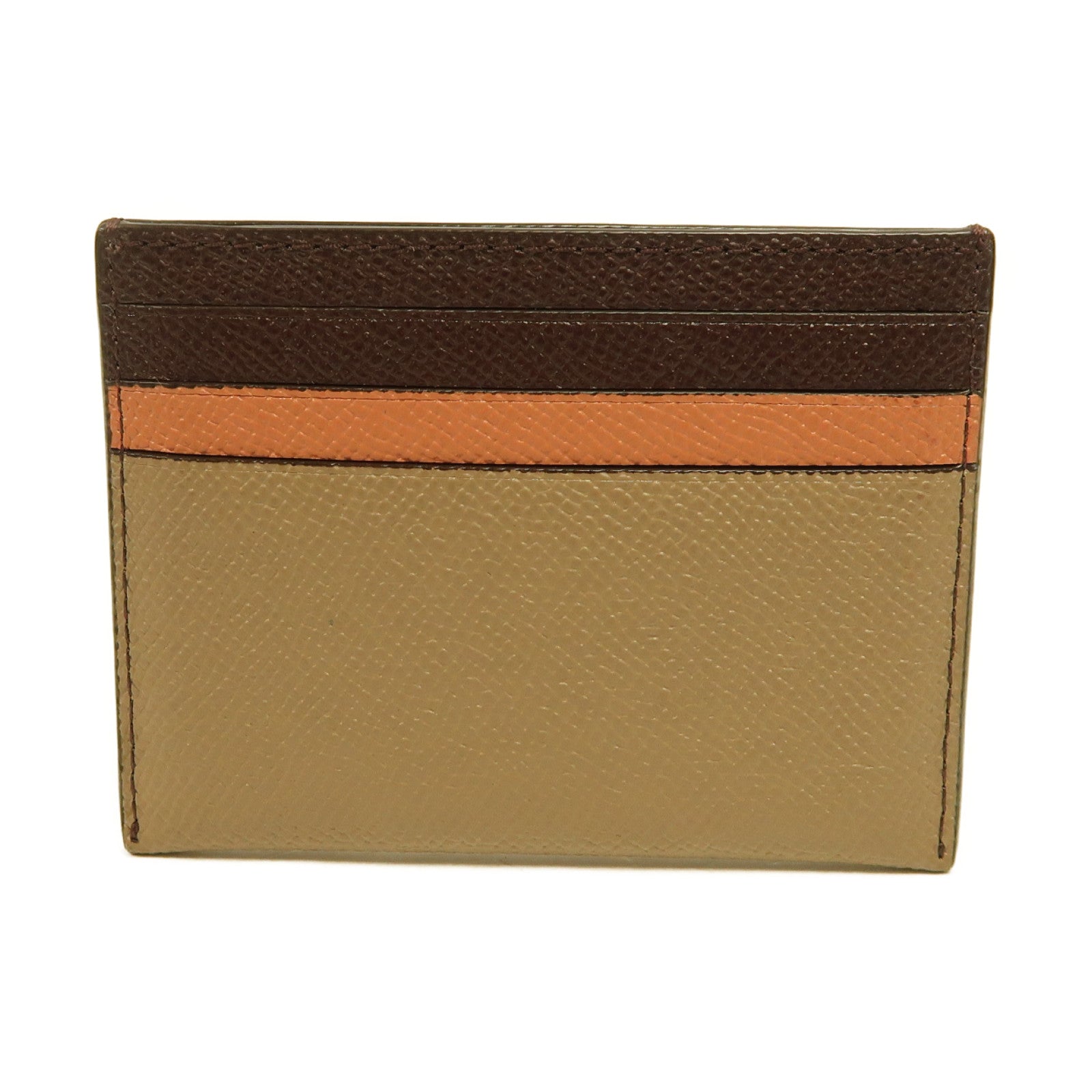 COACH 牛皮皮革Card Case銀扣卡片套啡色