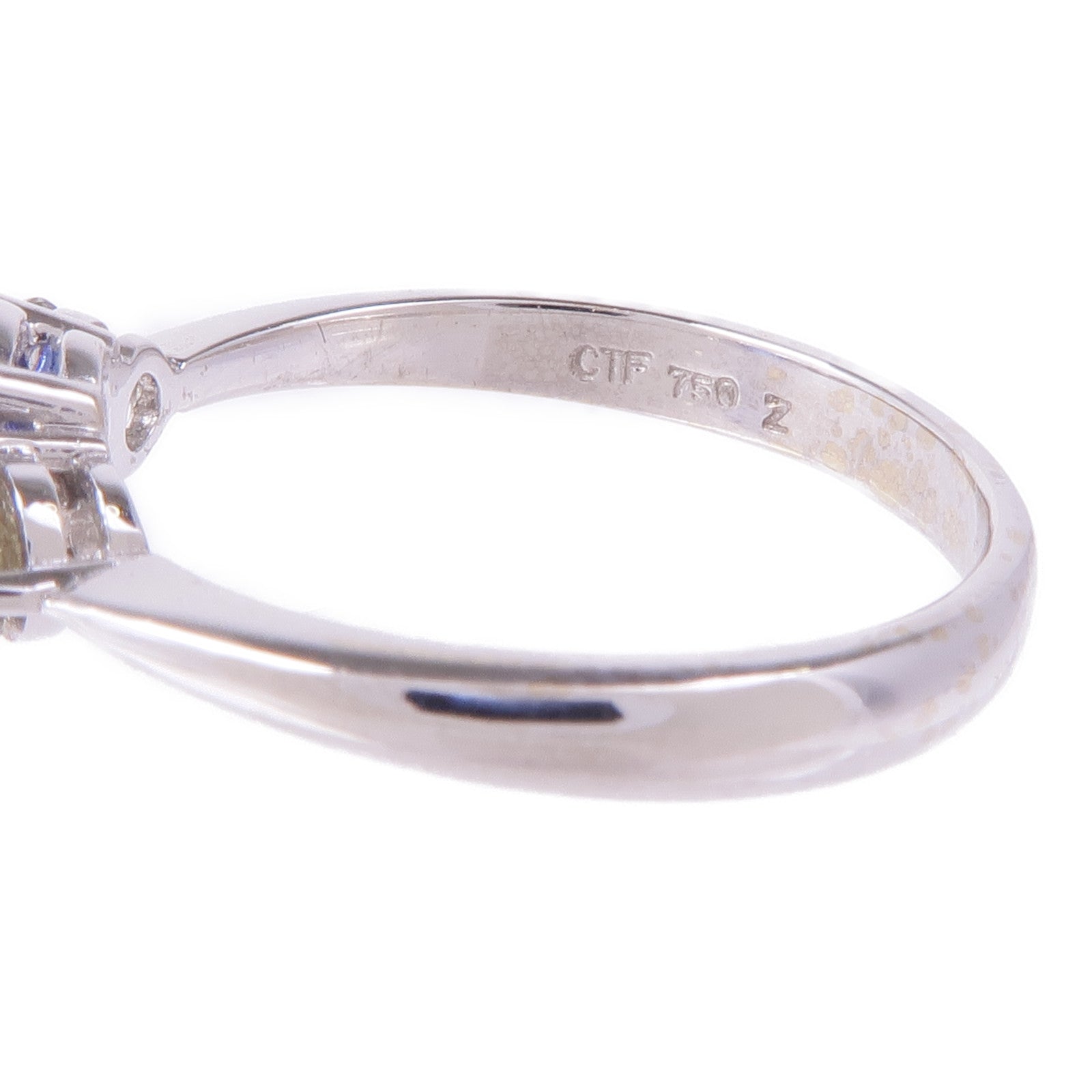 JEWELRY 18K白金Sapphire Diamond Ring藍寶石/鑽石戒指US#6.25