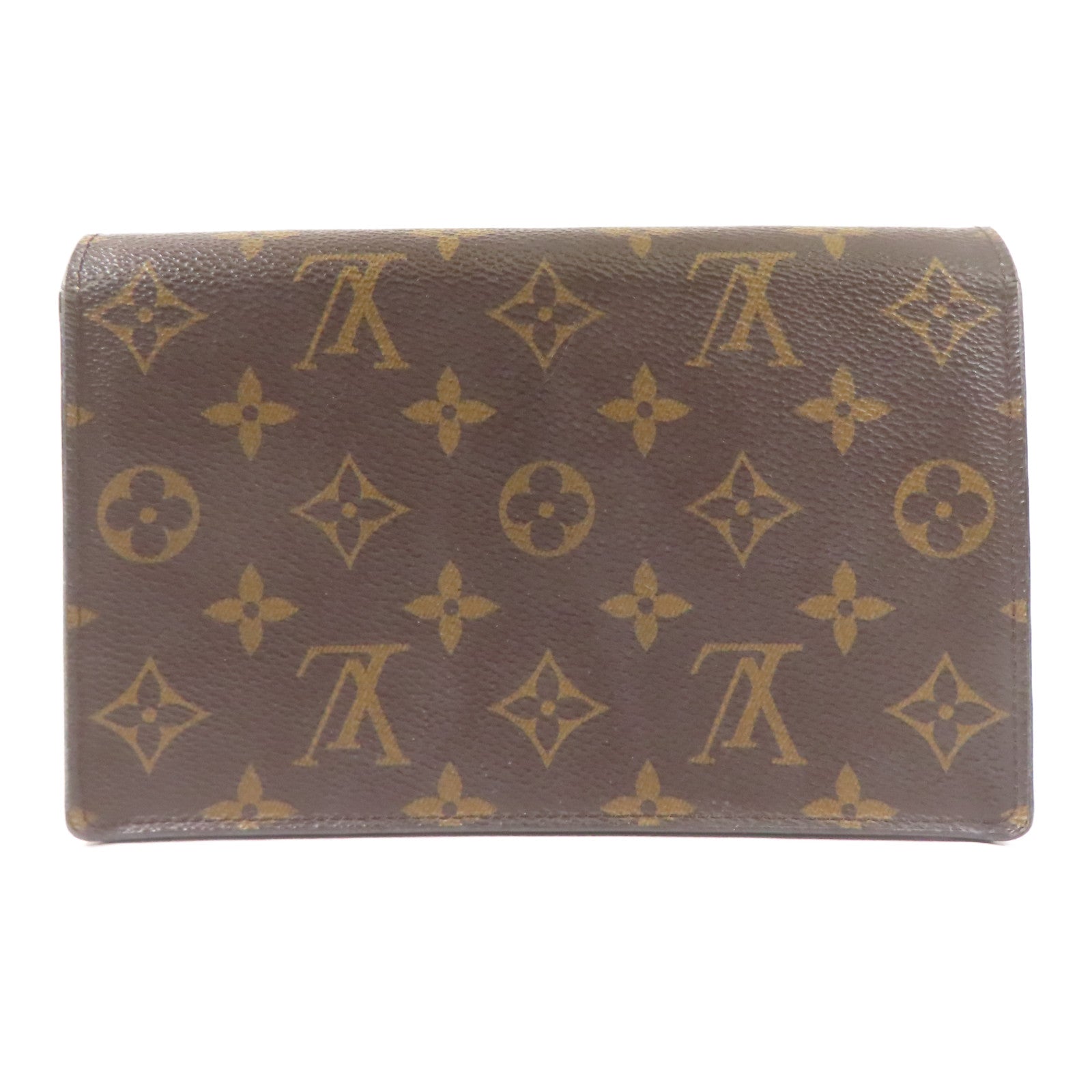 LOUIS VUITTON LV Flore Chain Wallet Shoulder Bag M67405 Monogram Brown Pink